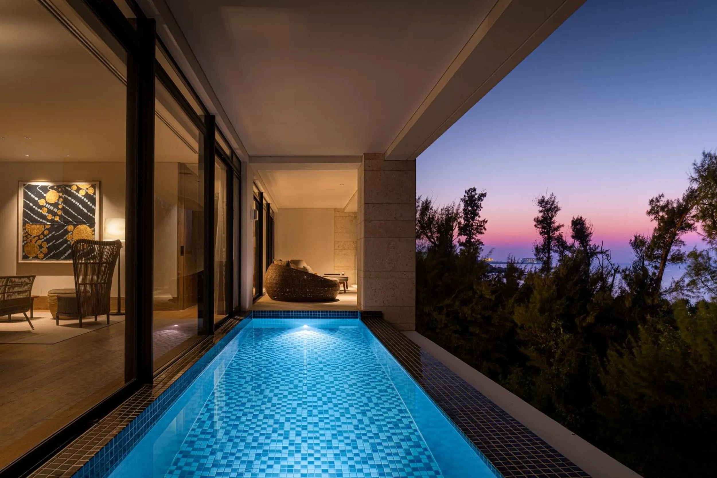 Pool view in UMITO Okinawa Onnason