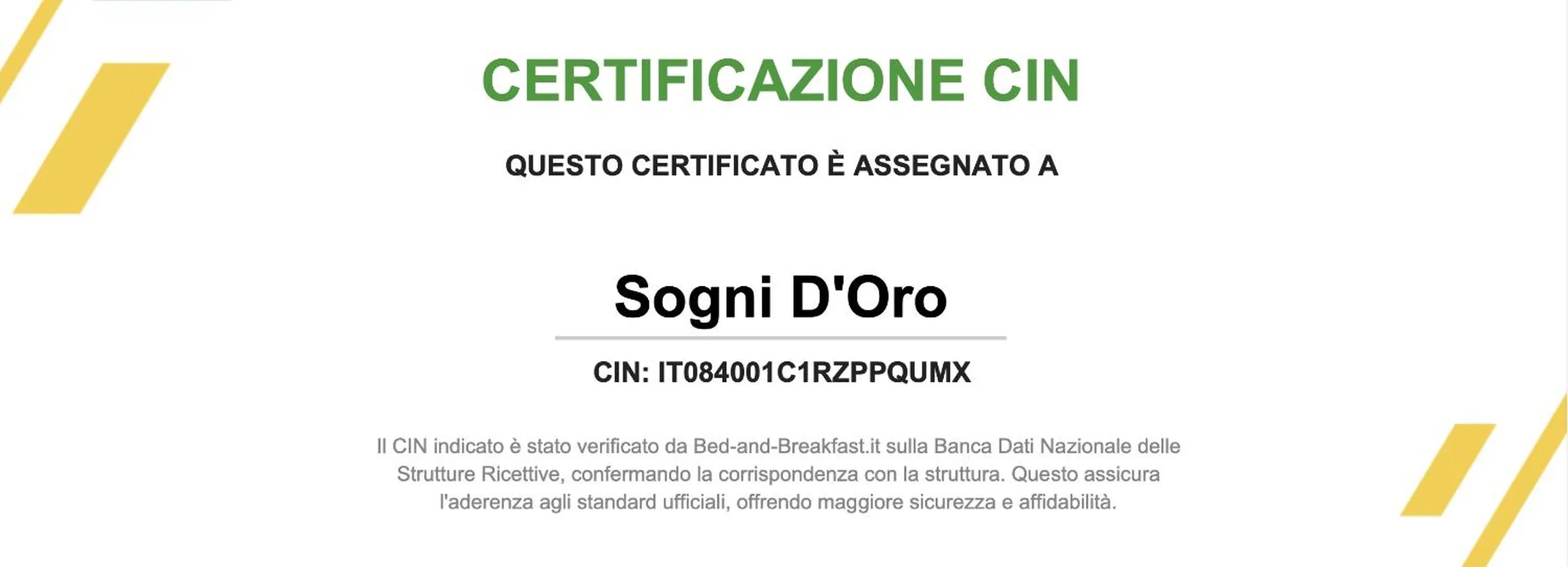Logo/Certificate/Sign in Sogni D'Oro