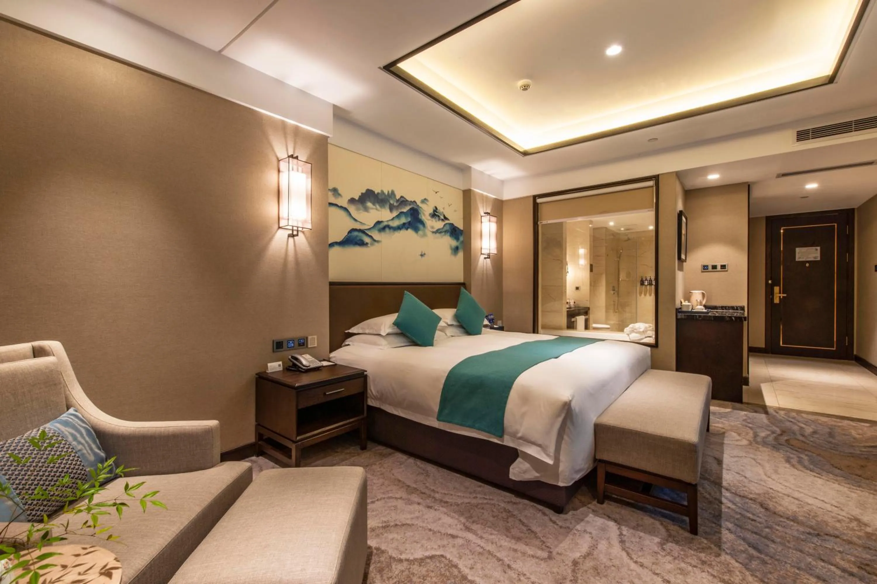 Bed in SSAW Boutique Hotel Lishui Jiarui