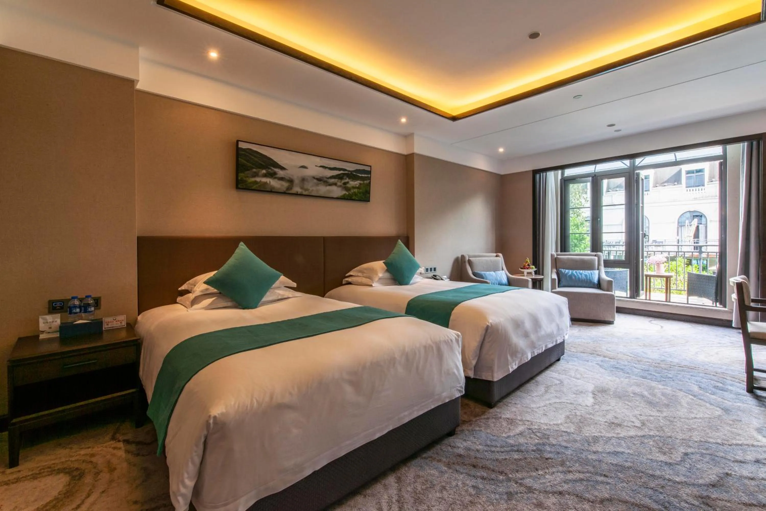 Bed in SSAW Boutique Hotel Lishui Jiarui