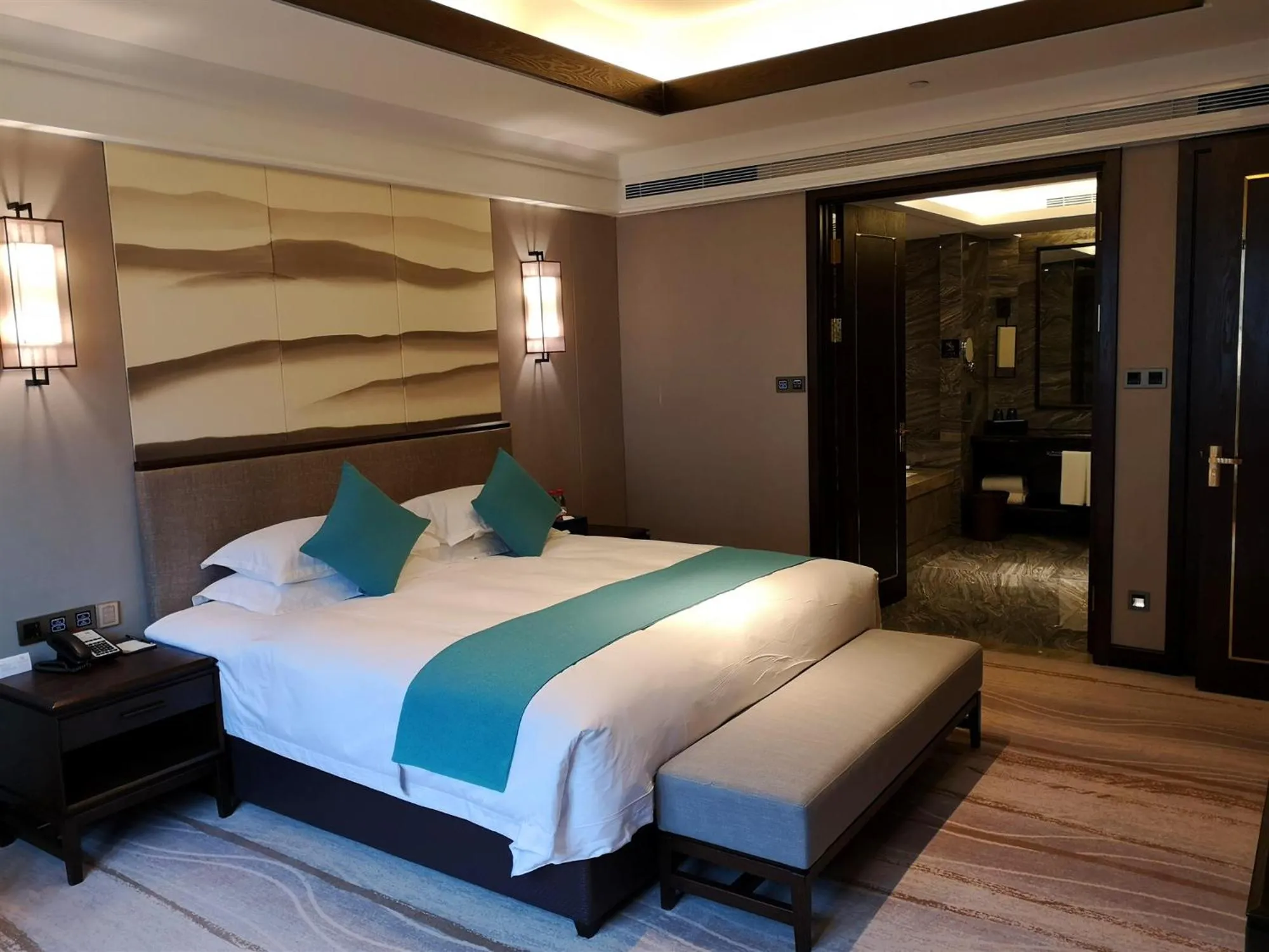 Bed in SSAW Boutique Hotel Lishui Jiarui