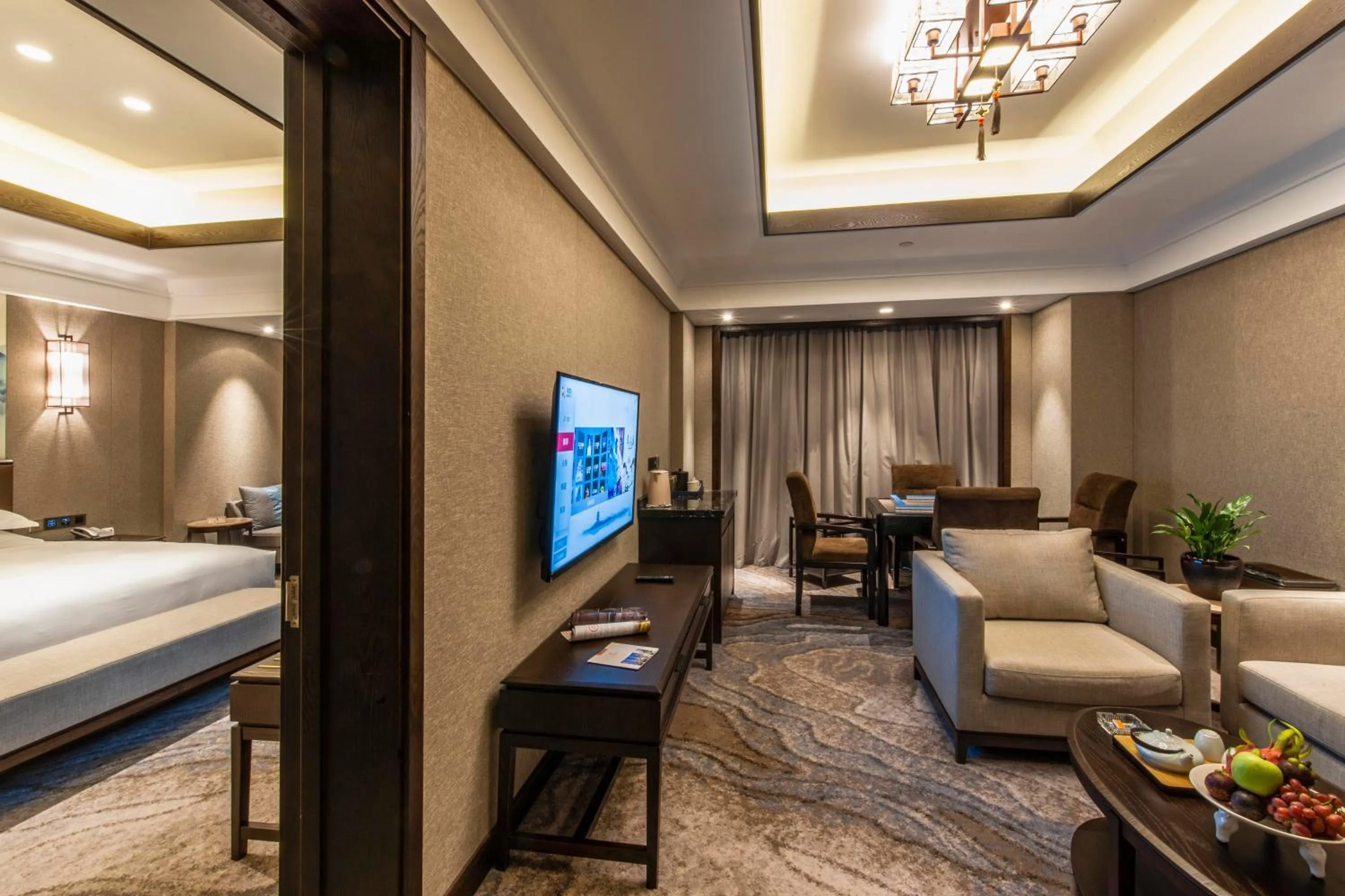 Living room, Bed in SSAW Boutique Hotel Lishui Jiarui