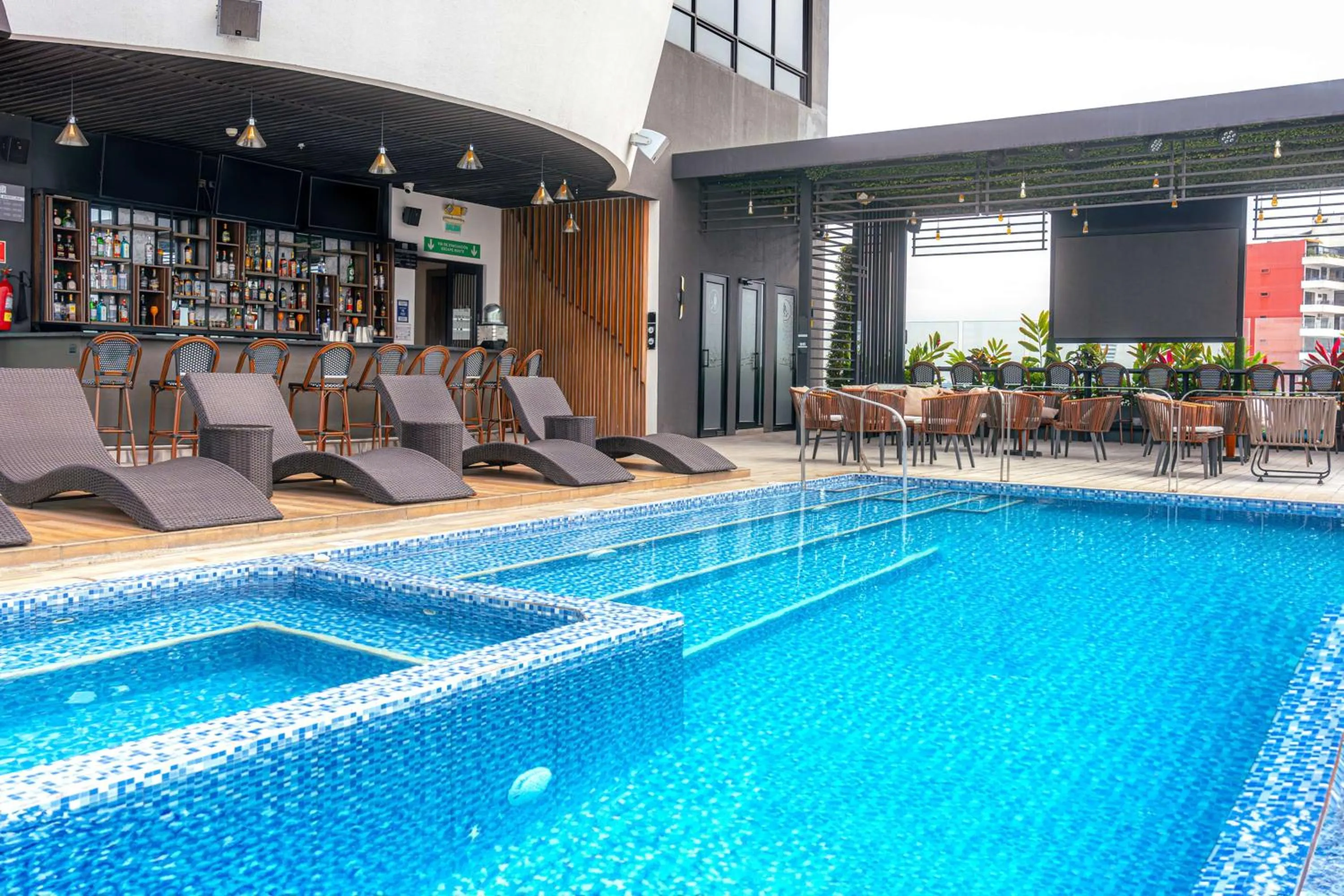 Pool view in River Garden Hotel + Suites