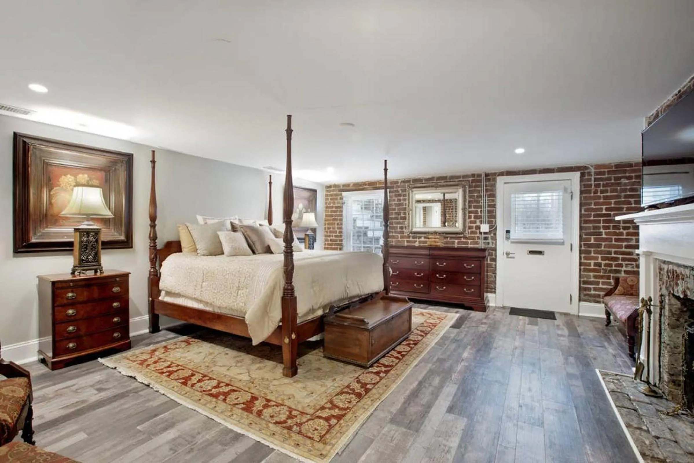Bedroom, Bed in Sophisticated Historic Remodeled 9 bedroom Home