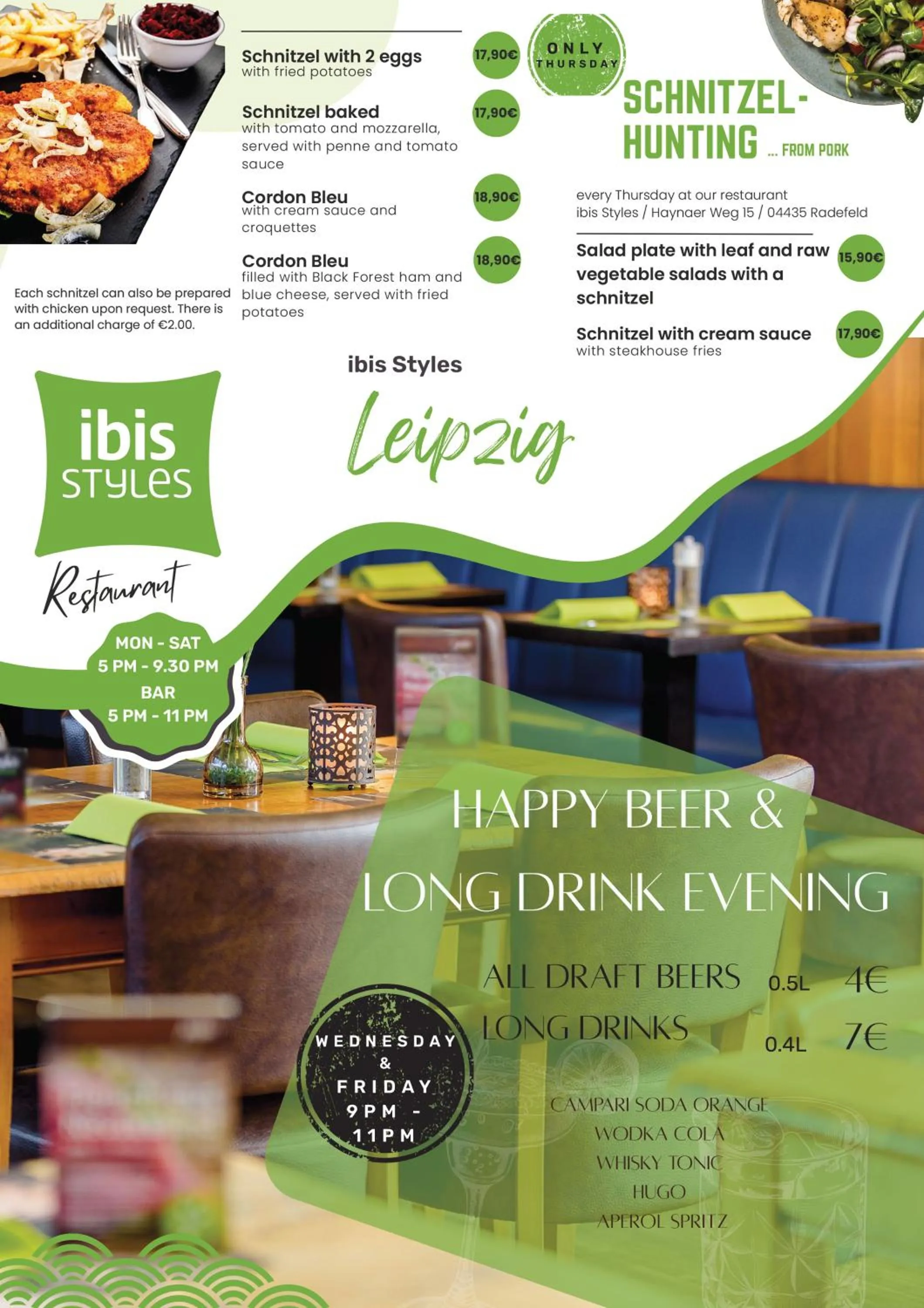 Restaurant/places to eat in ibis Styles Leipzig