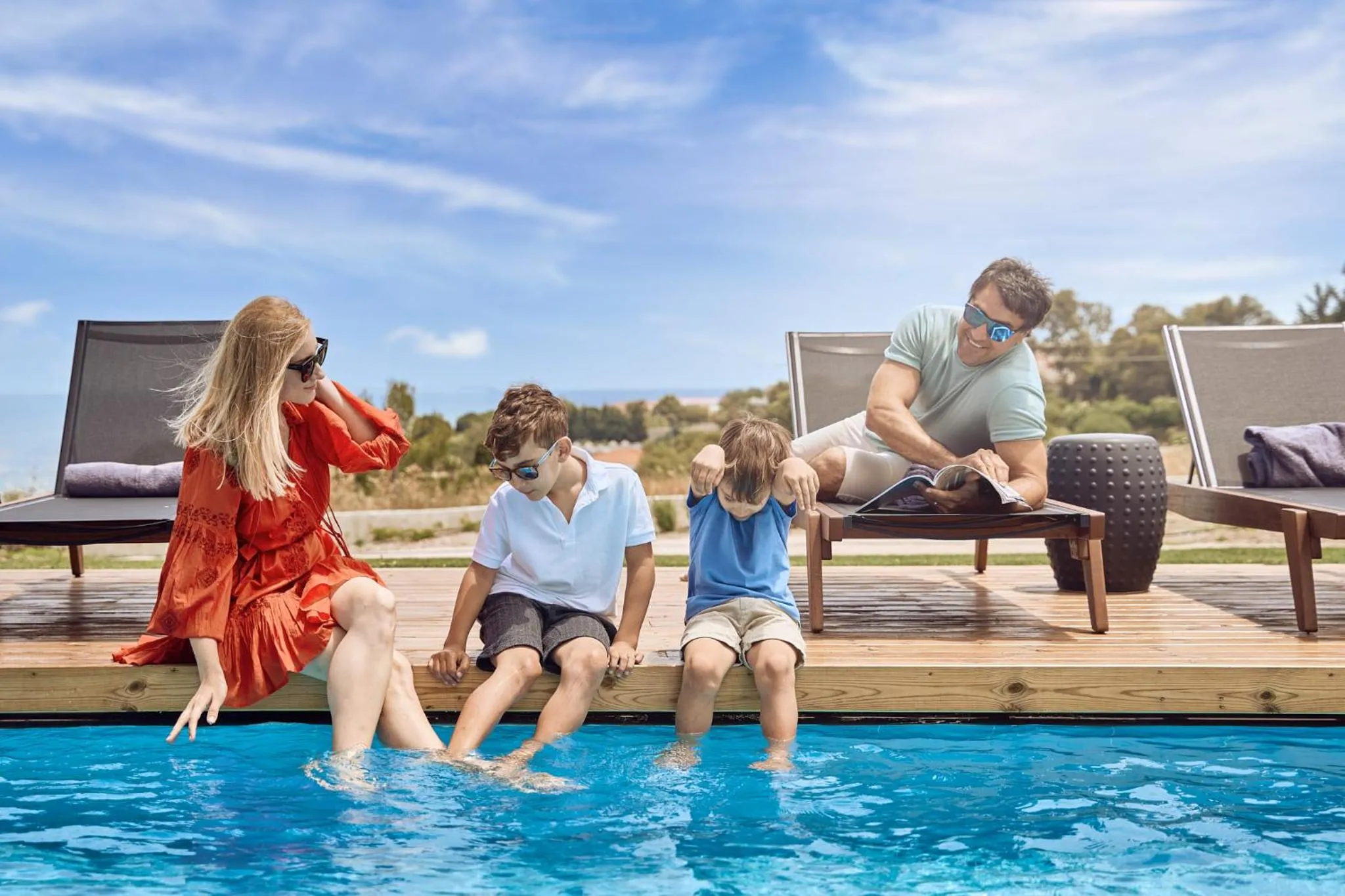 Family in Anar Villas Rhodes