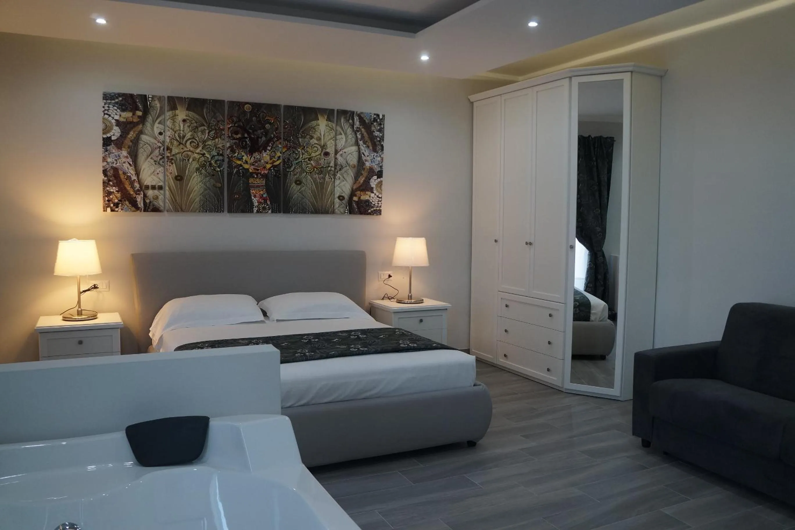 Living room, Bed in B&B Maison Grace