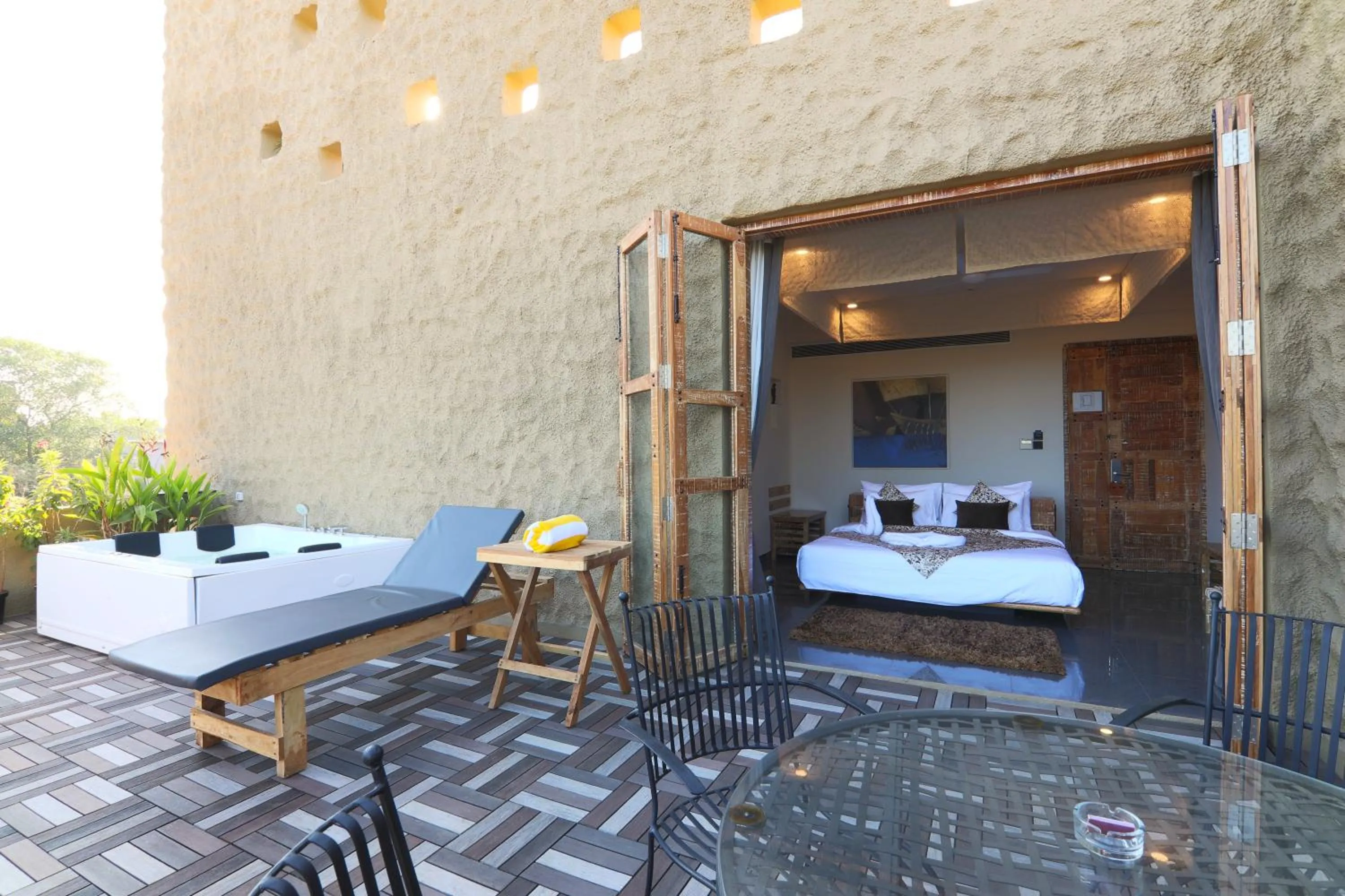 Living room, Bed in 3102bce - A Vedic Resort