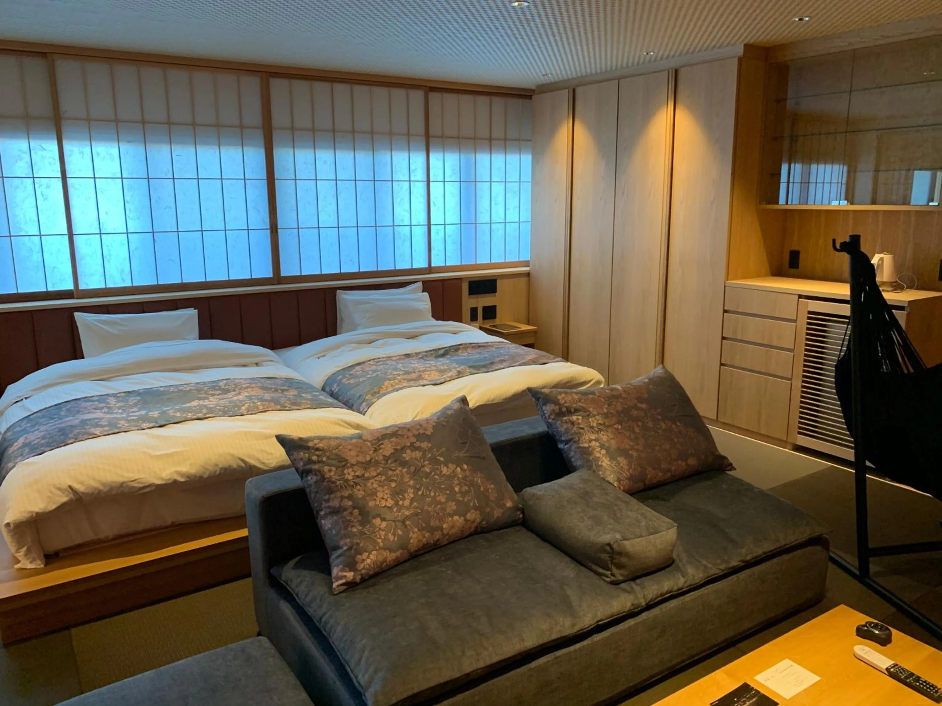 Bed in Ikeda Onsen Ryokan Tachikawa