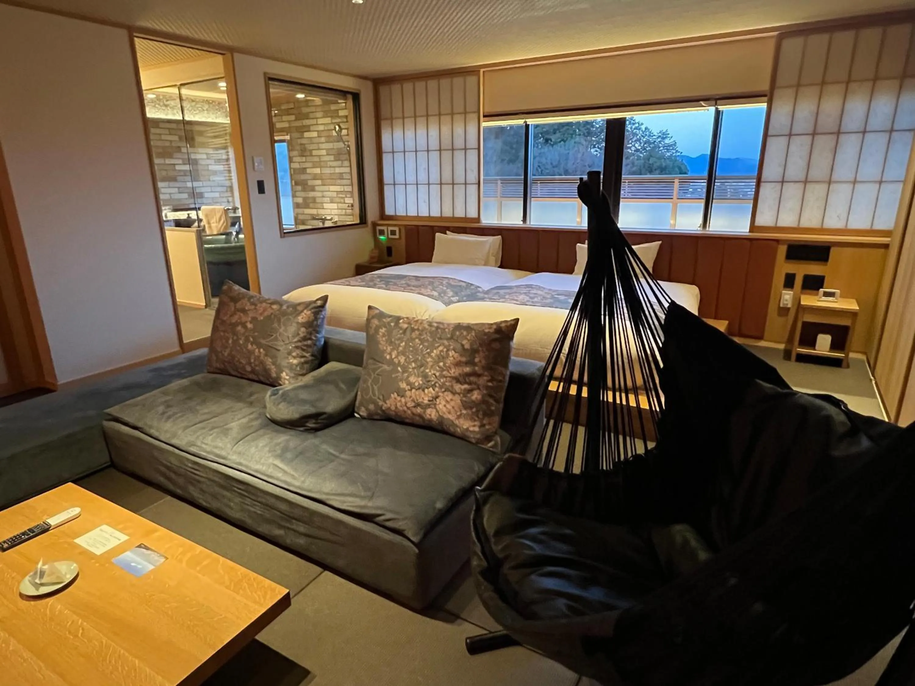 Bed in Ikeda Onsen Ryokan Tachikawa