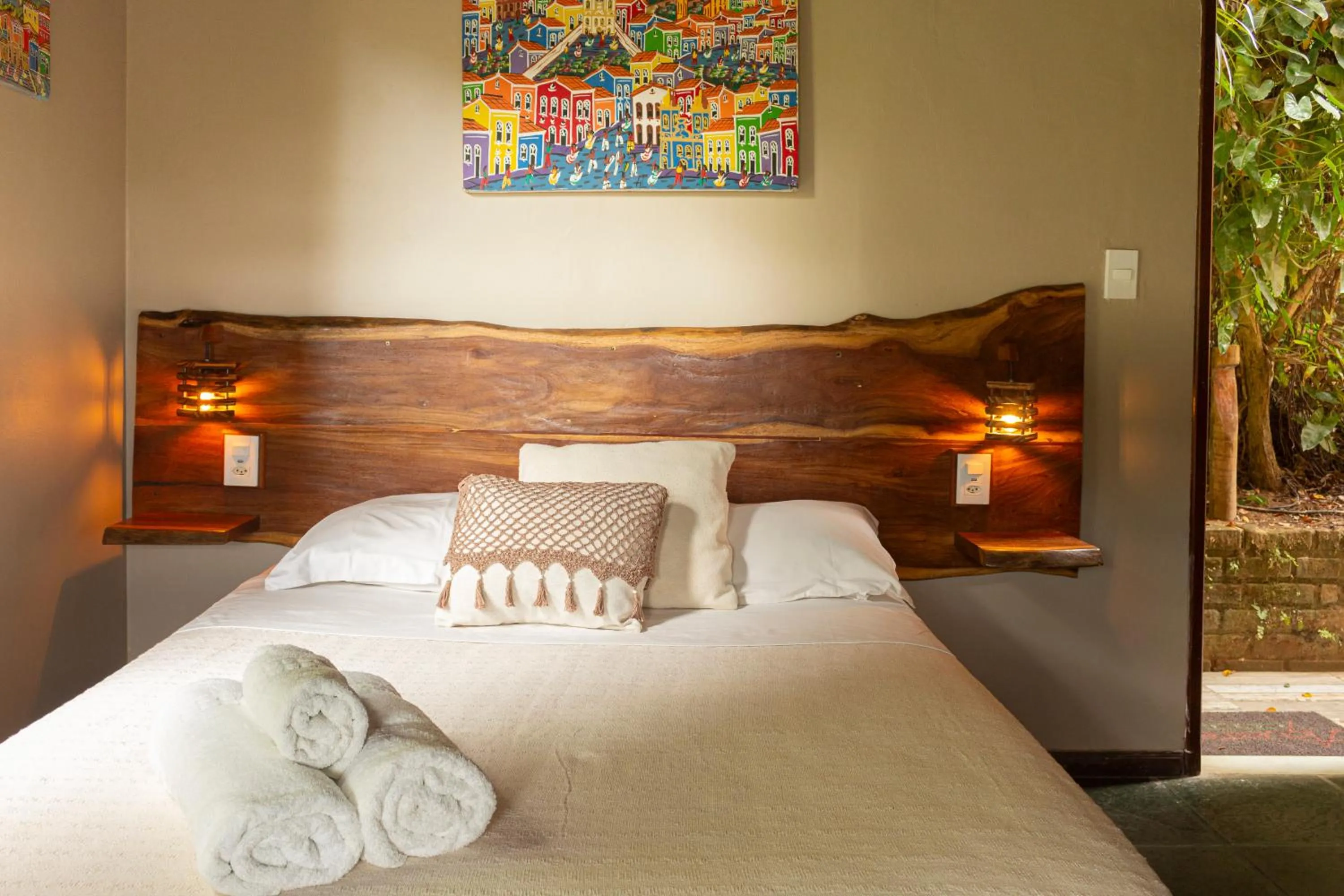 Bed in Pousada Aquarela