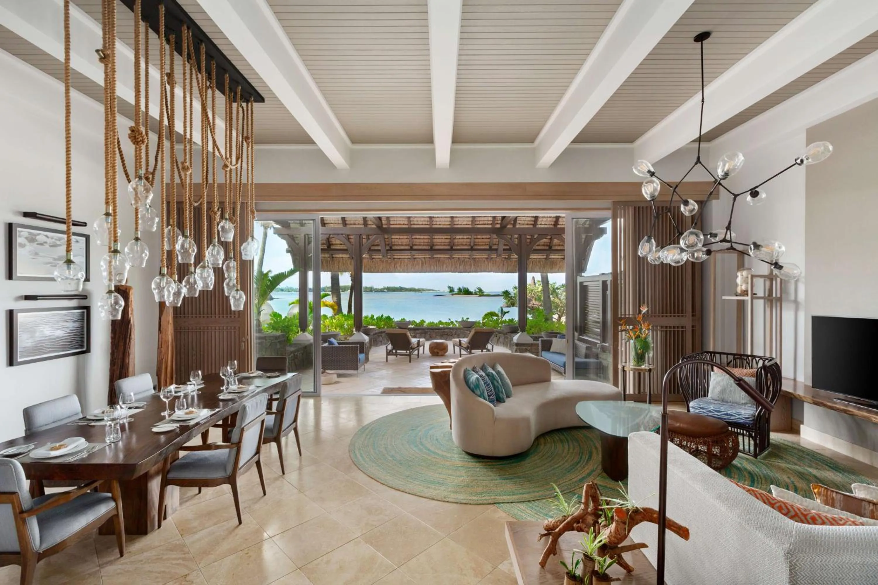 Living room in Shangri-La Le Touessrok, Mauritius