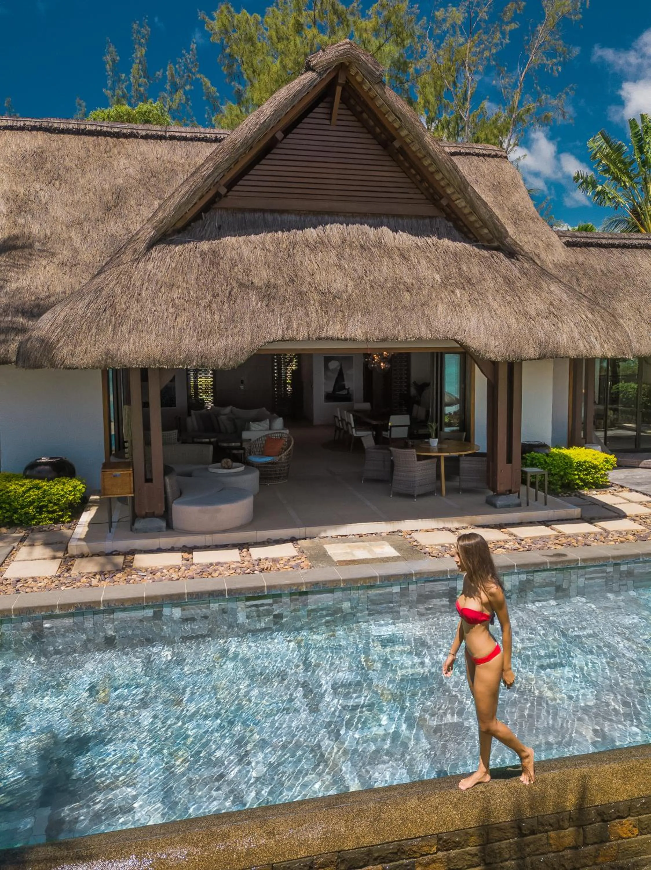 Swimming pool in Shangri-La Le Touessrok, Mauritius