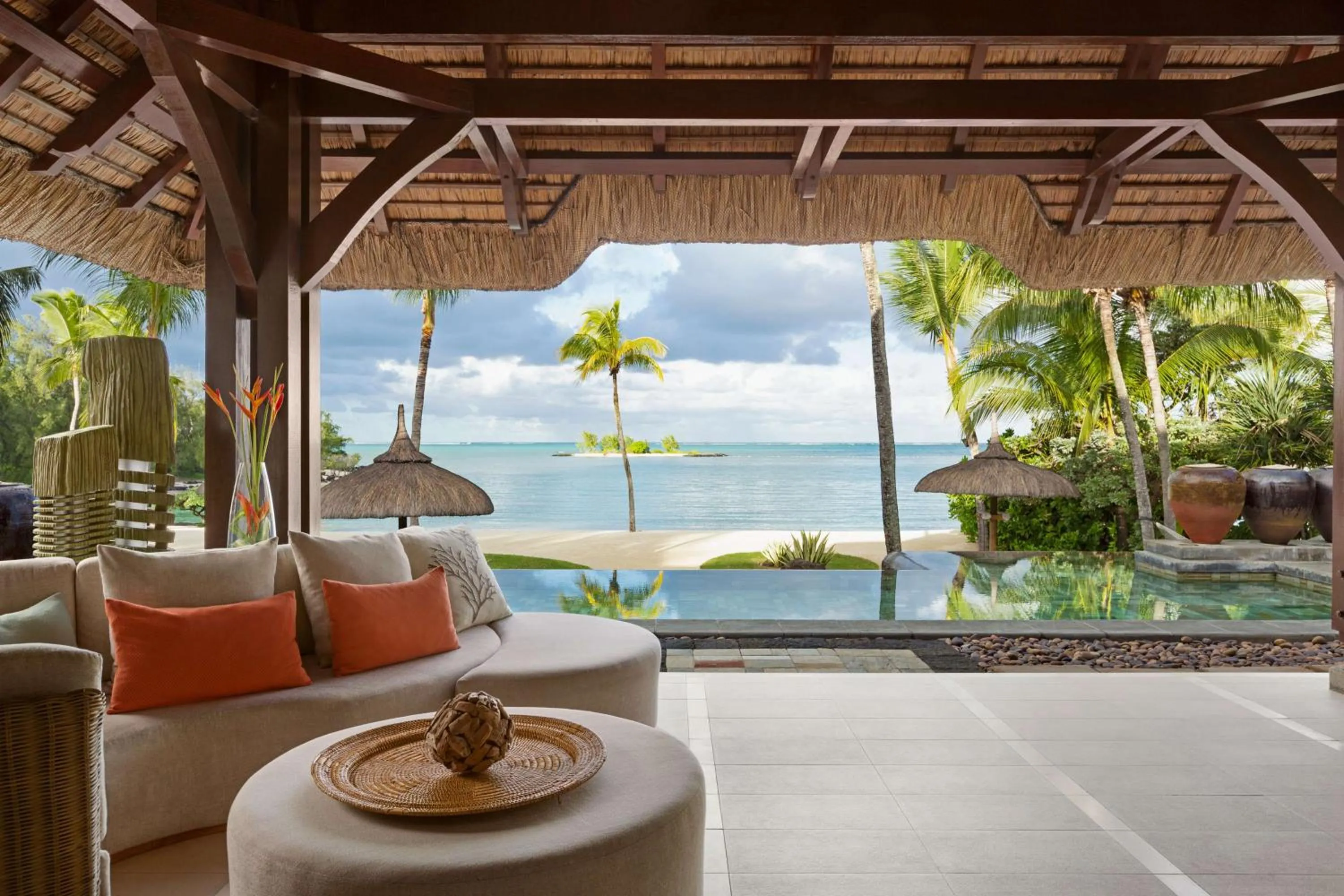 Living room in Shangri-La Le Touessrok, Mauritius