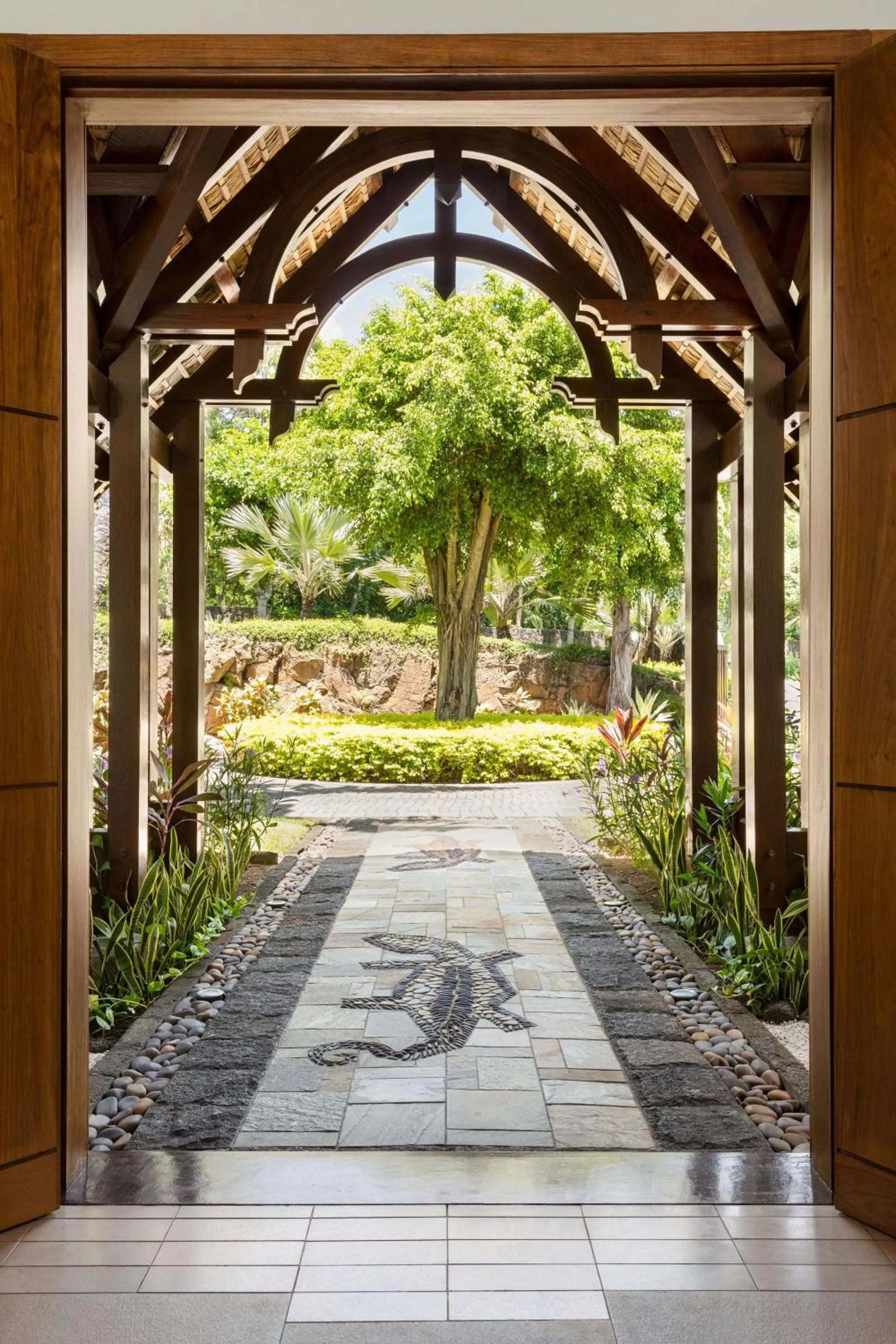 Facade/entrance in Shangri-La Le Touessrok, Mauritius