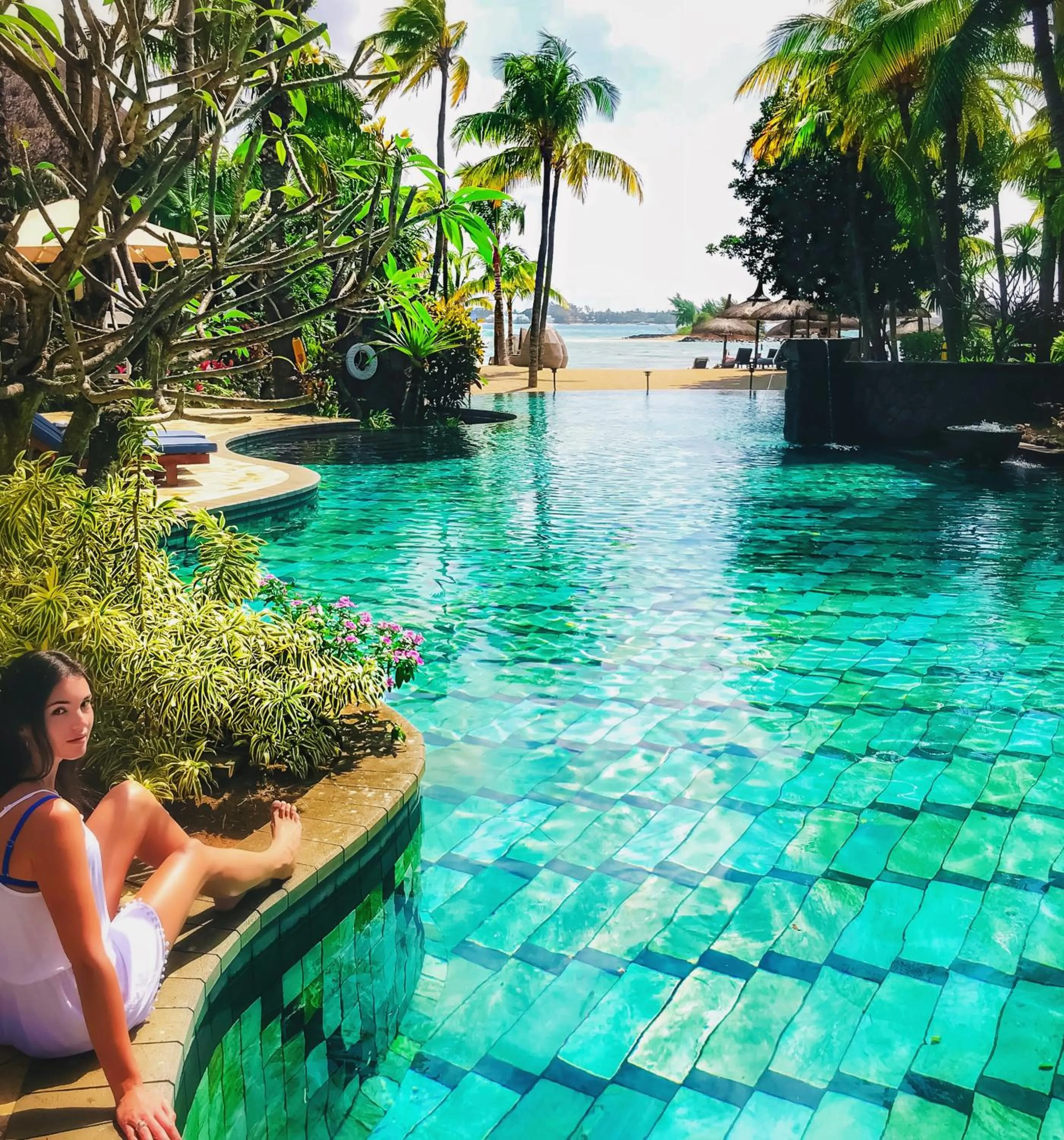 Swimming pool in Shangri-La Le Touessrok, Mauritius