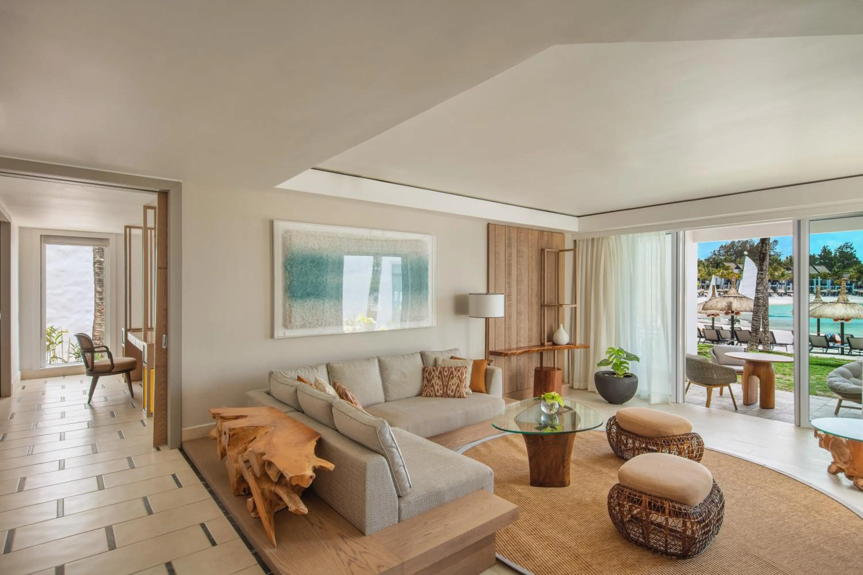 Living room in Shangri-La Le Touessrok, Mauritius