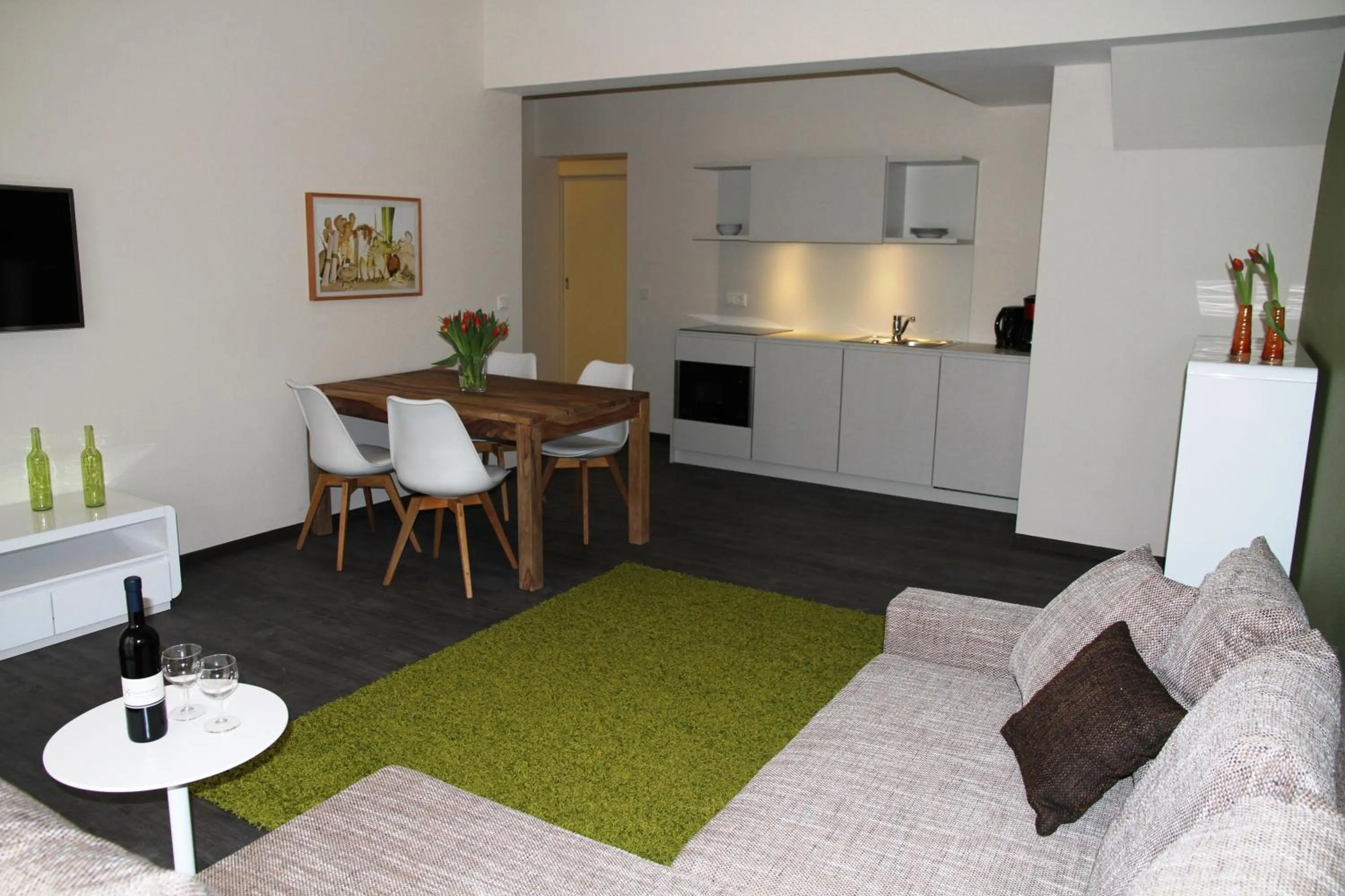Seating area in Boardinghouse Offenbach Service Apartments