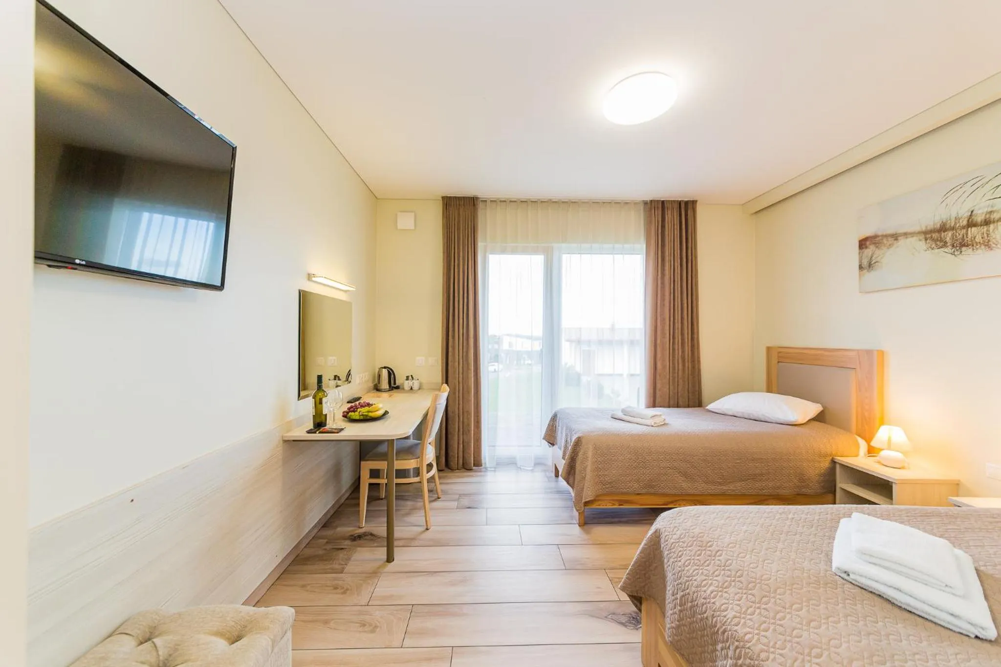 Bed in Motel Panorama