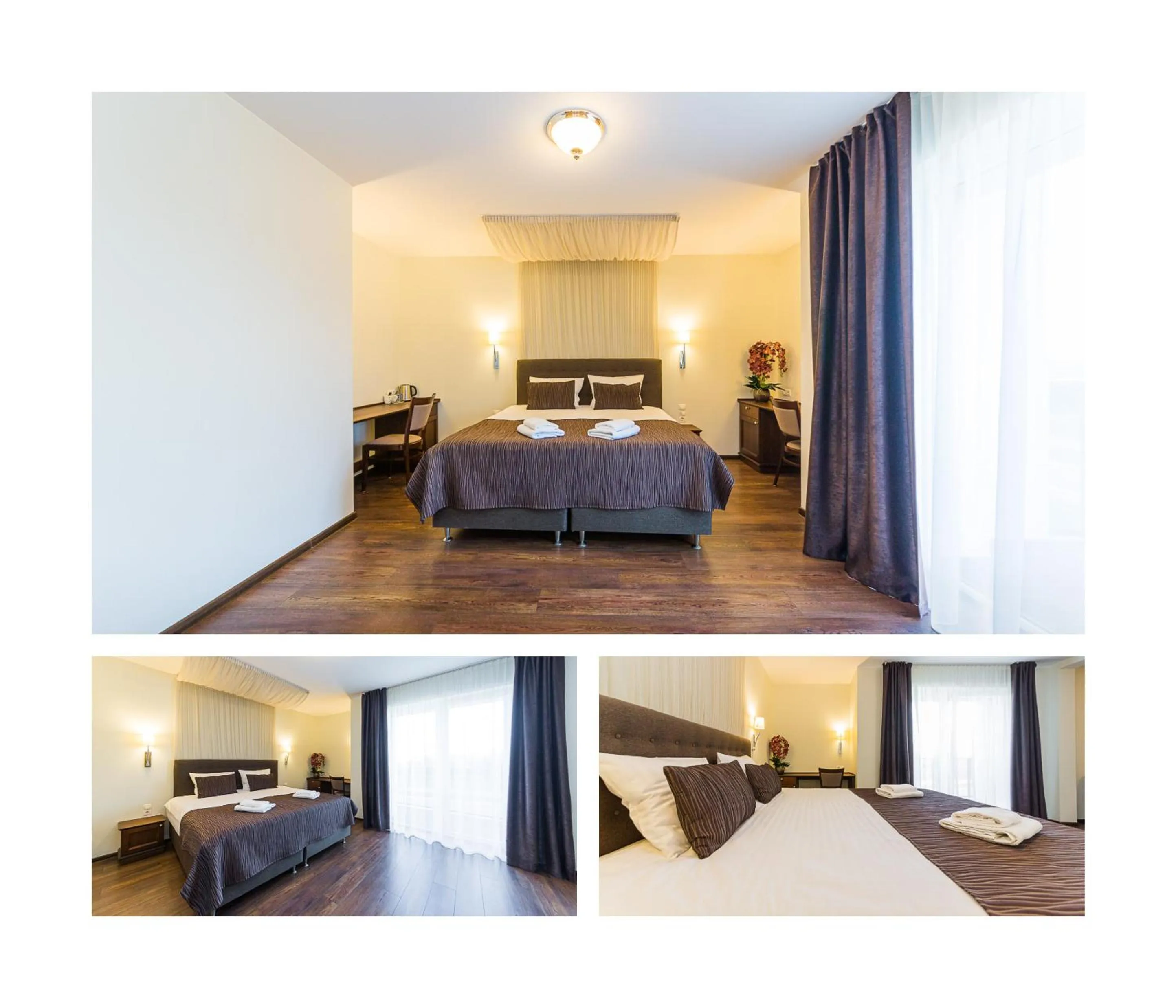 Bed in Motel Panorama