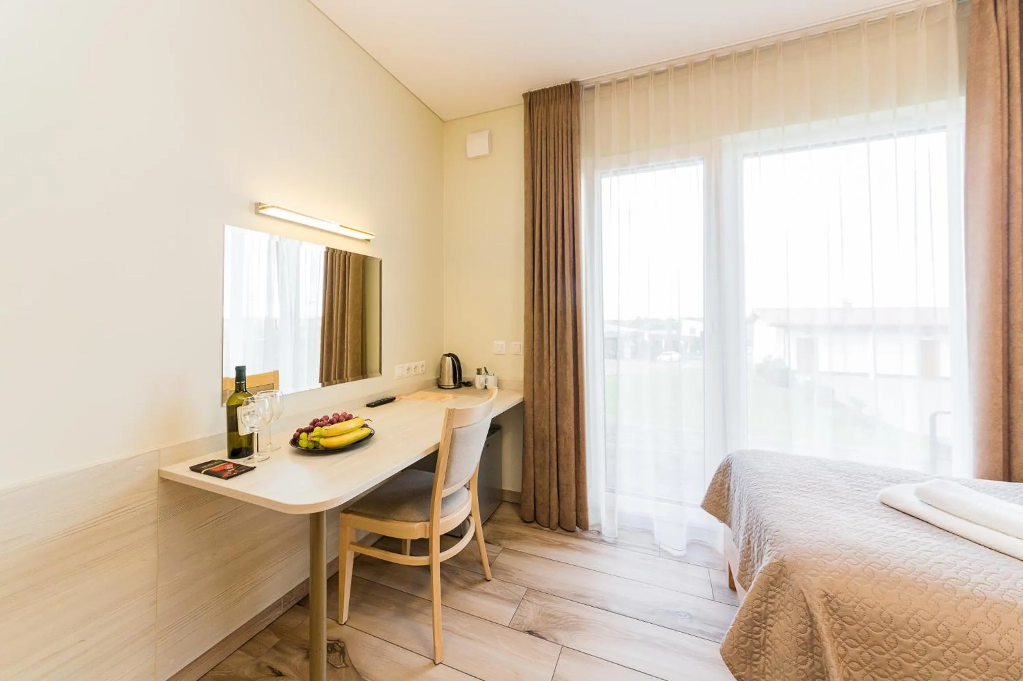 Bed in Motel Panorama