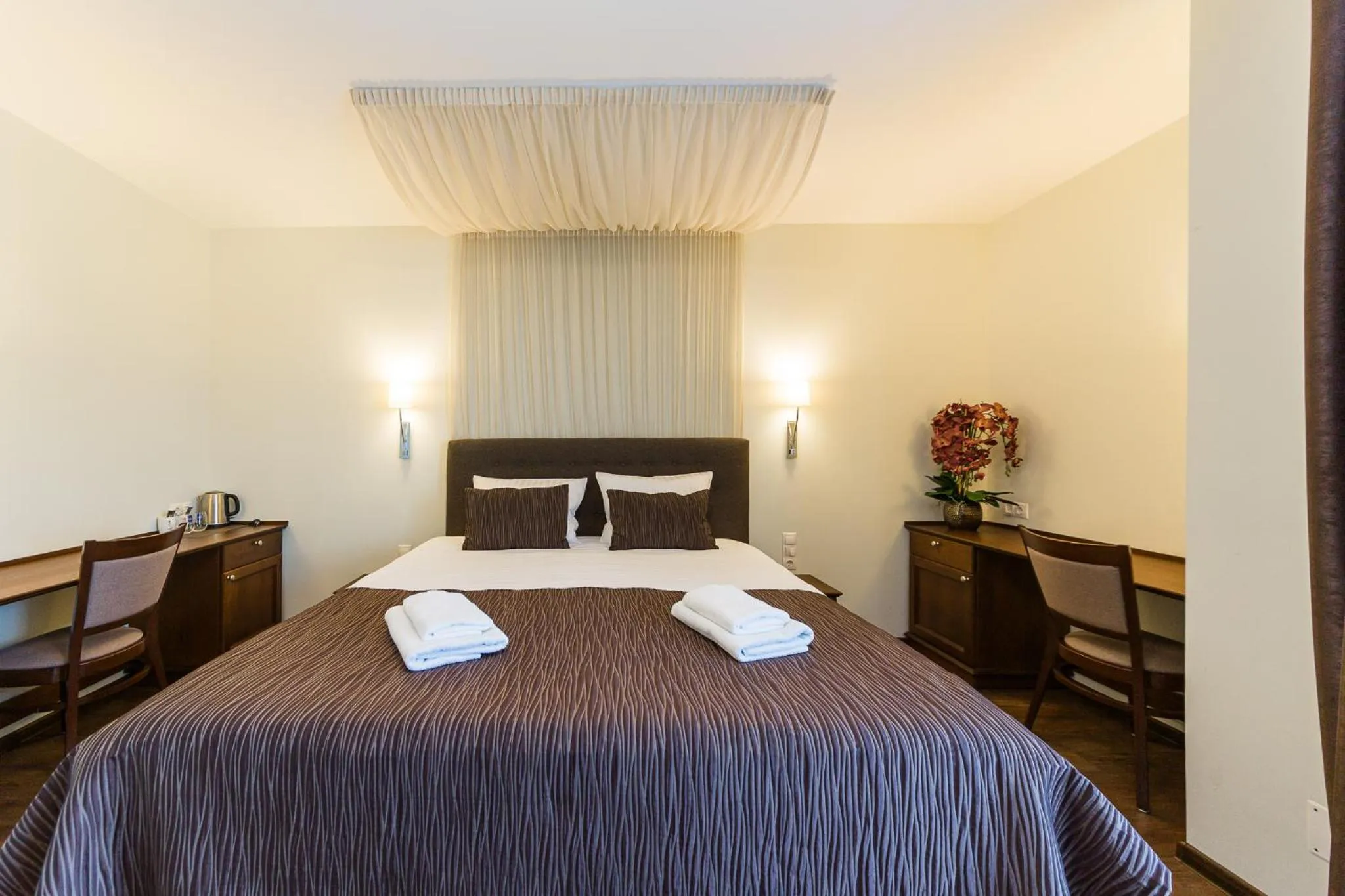 Bed in Motel Panorama