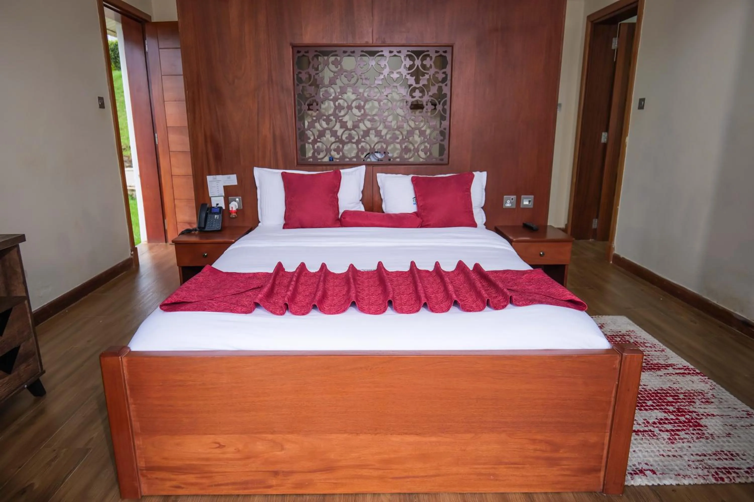 Bed in Lake Elementaita Mountain Lodge