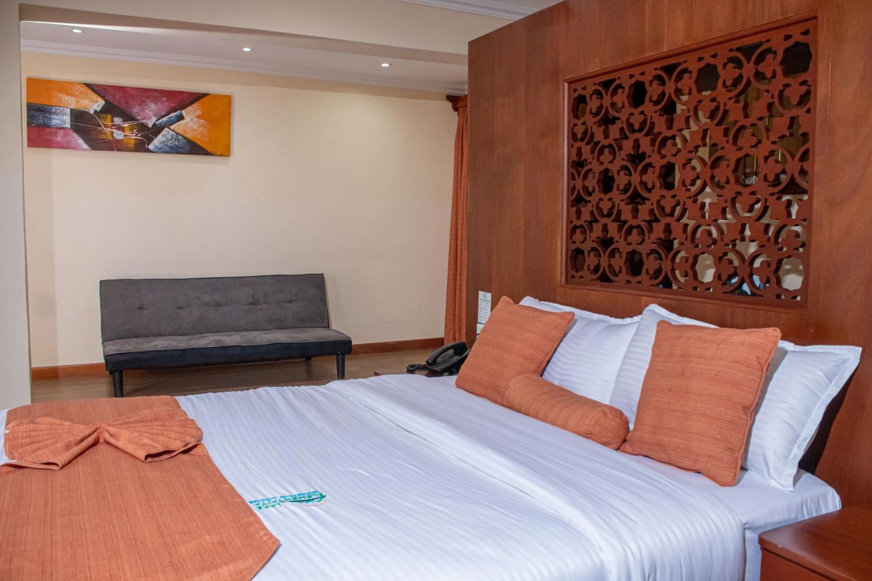 Bed in Lake Elementaita Mountain Lodge