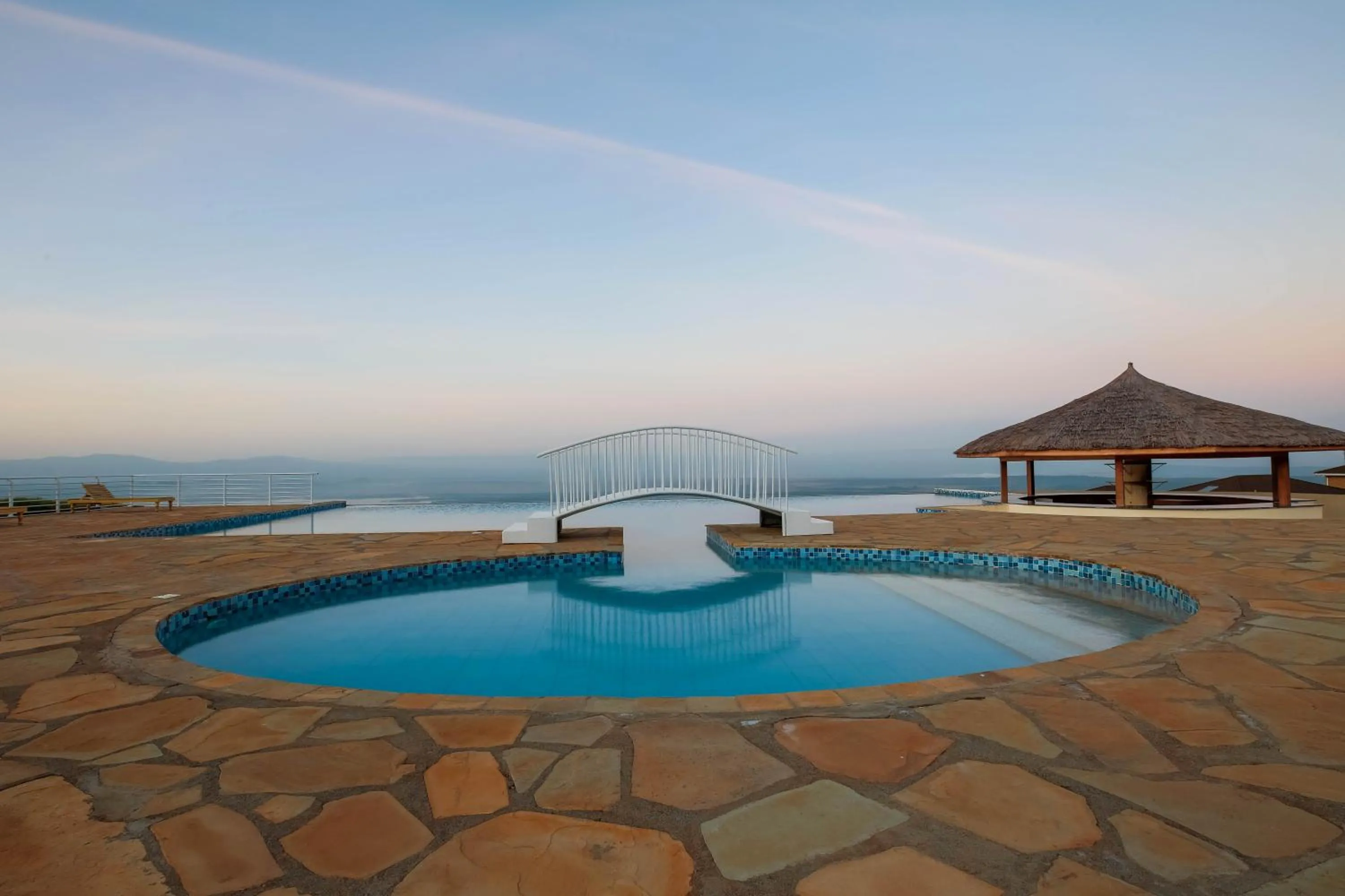 Pool view in Lake Elementaita Mountain Lodge