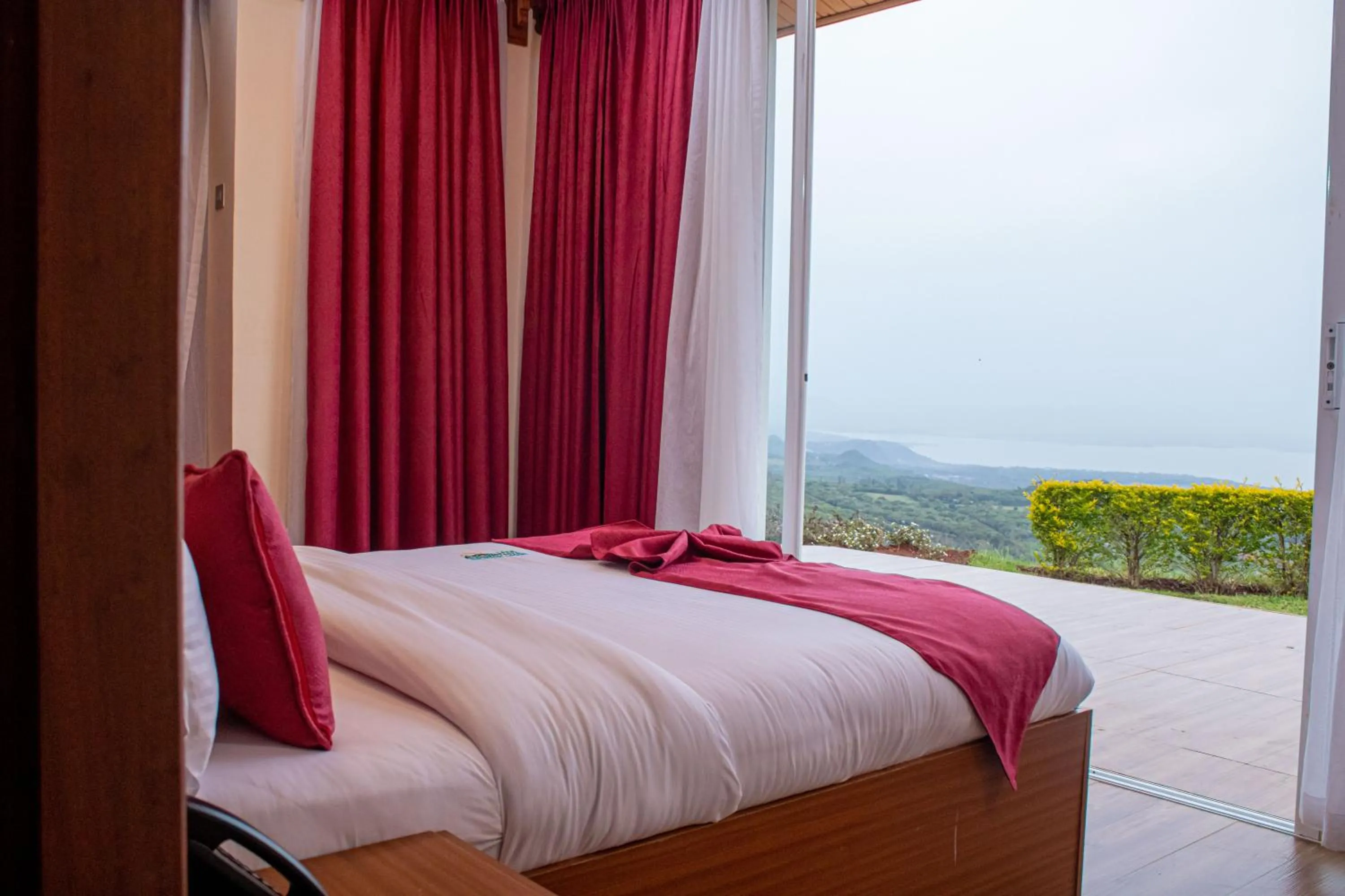 Bed in Lake Elementaita Mountain Lodge