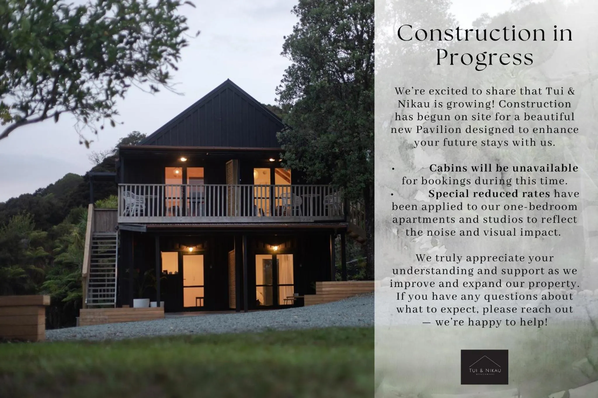 Tui & Nikau Cabins