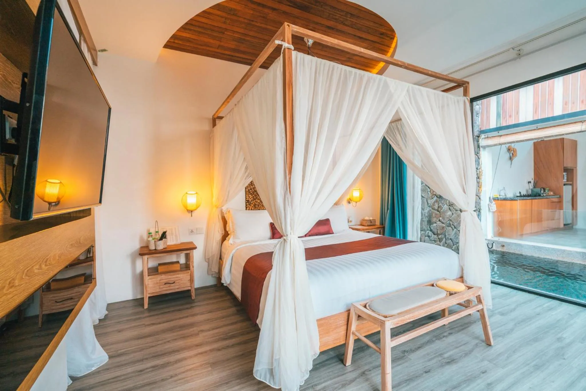 Bed in La Villa Langkawi - Private Pool