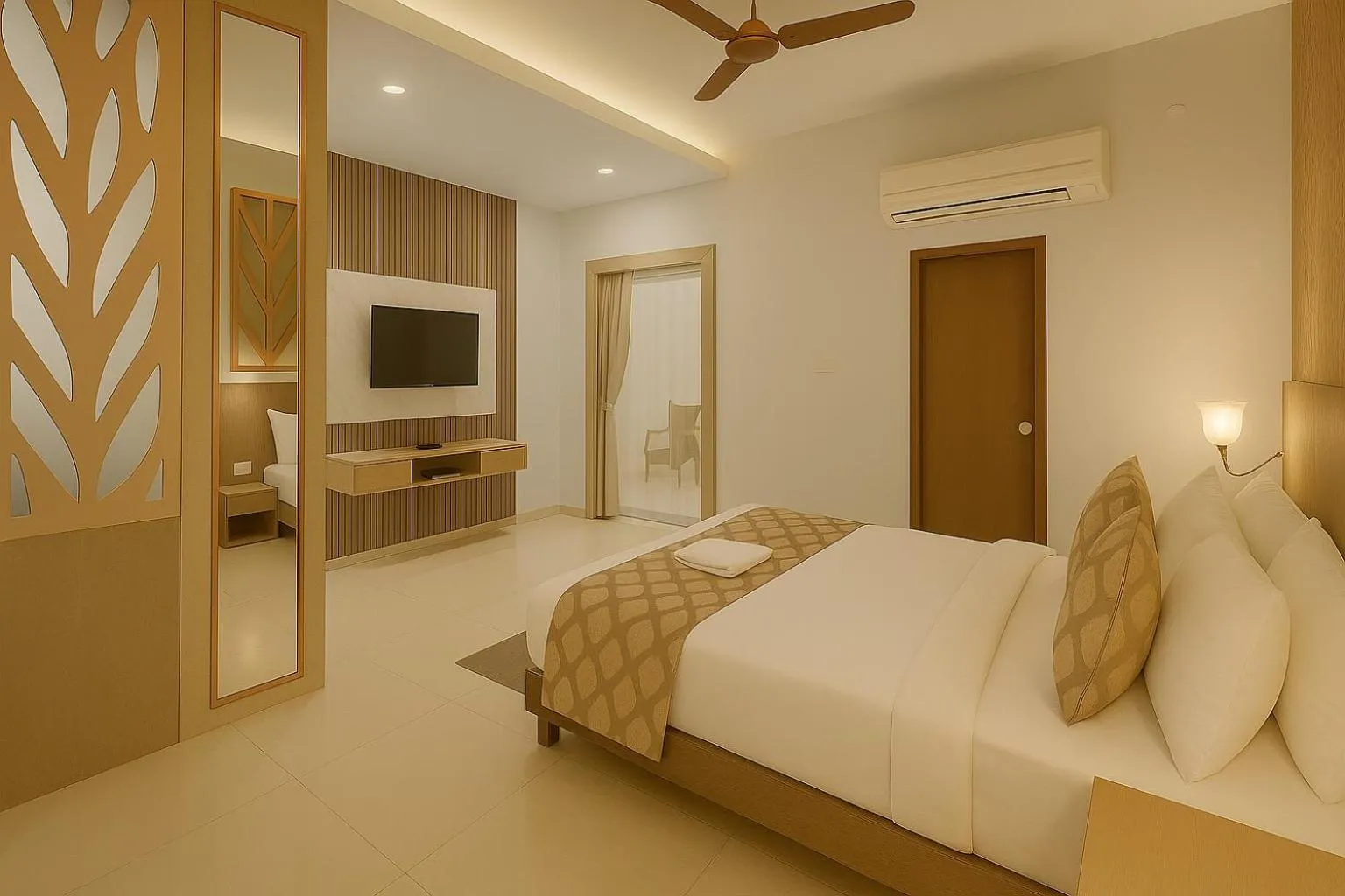 Communal lounge/ TV room, Bed in Hotel Zion Inn, Cantonment, Varanasi