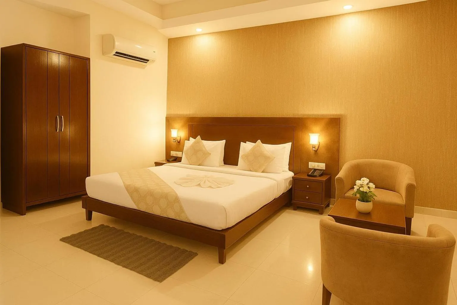Bed in Hotel Zion Inn, Cantonment, Varanasi