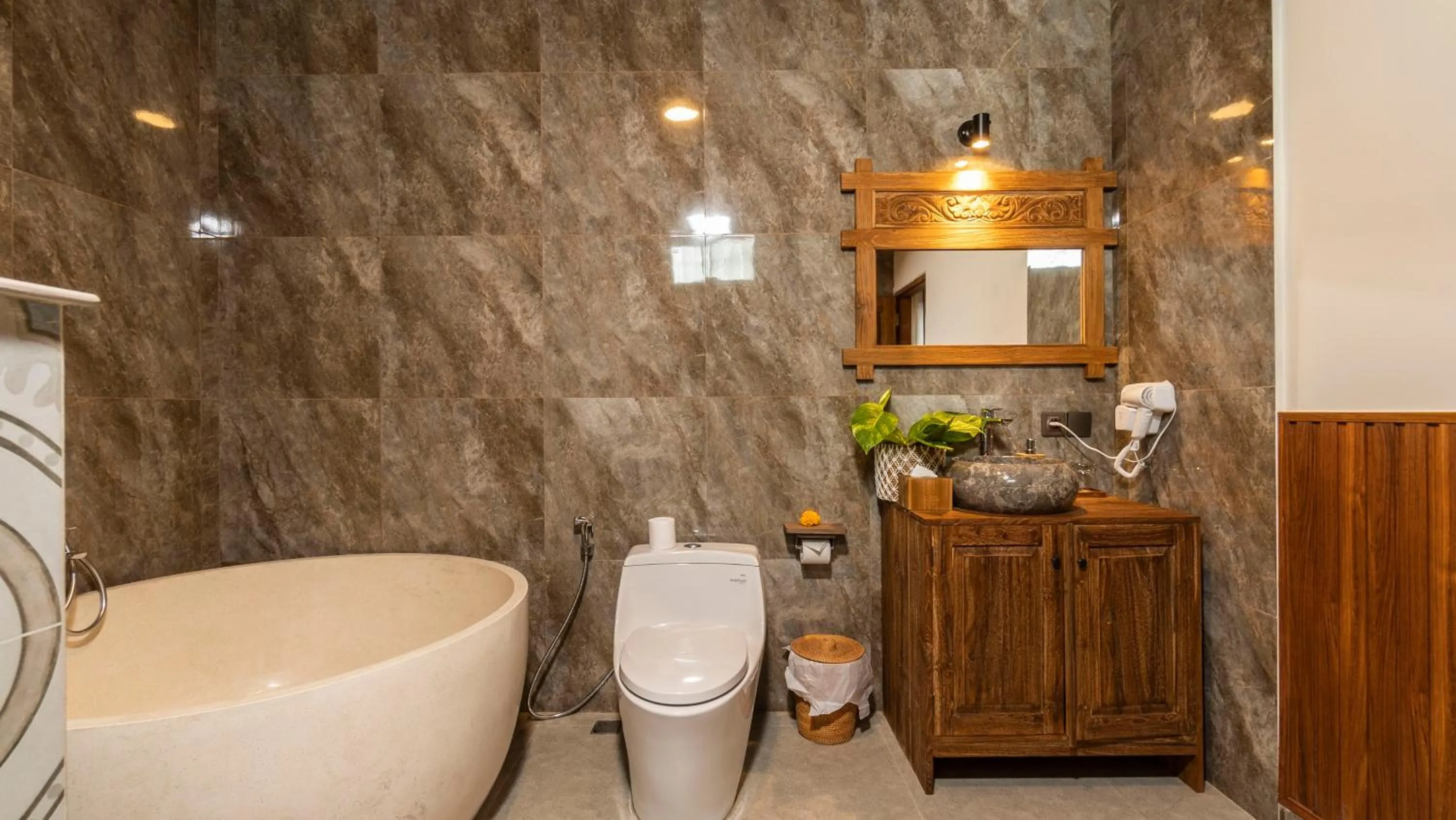 Bathroom in Kirani Joglo Villa Bali by Mahaputra