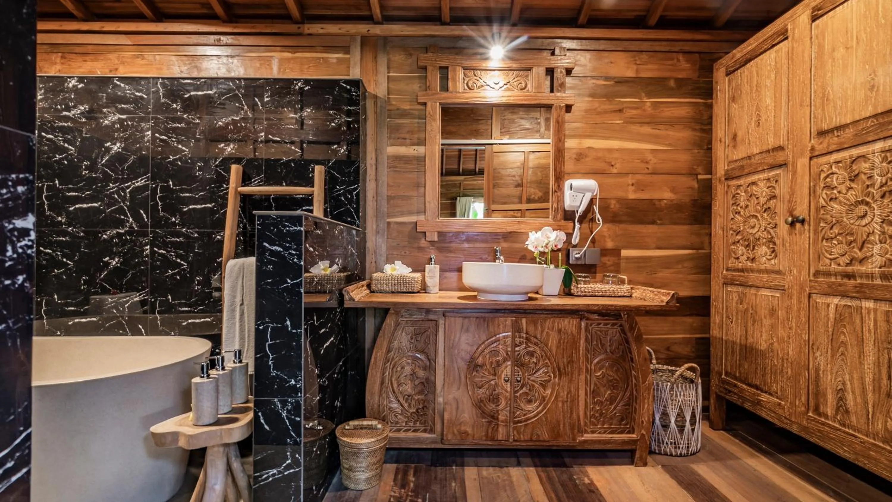 Bathroom in Kirani Joglo Villa Bali by Mahaputra