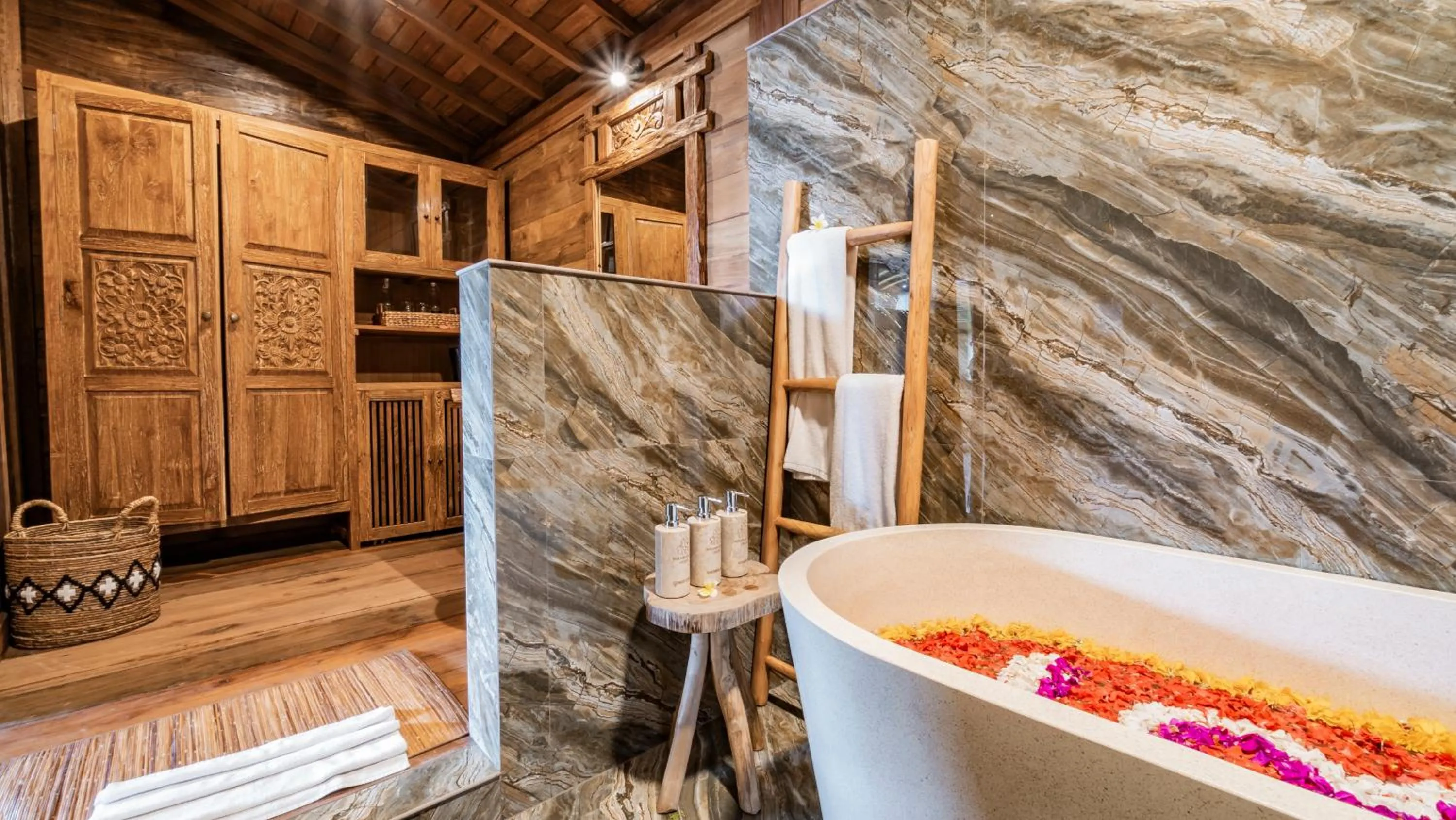 Bathroom in Kirani Joglo Villa Bali by Mahaputra