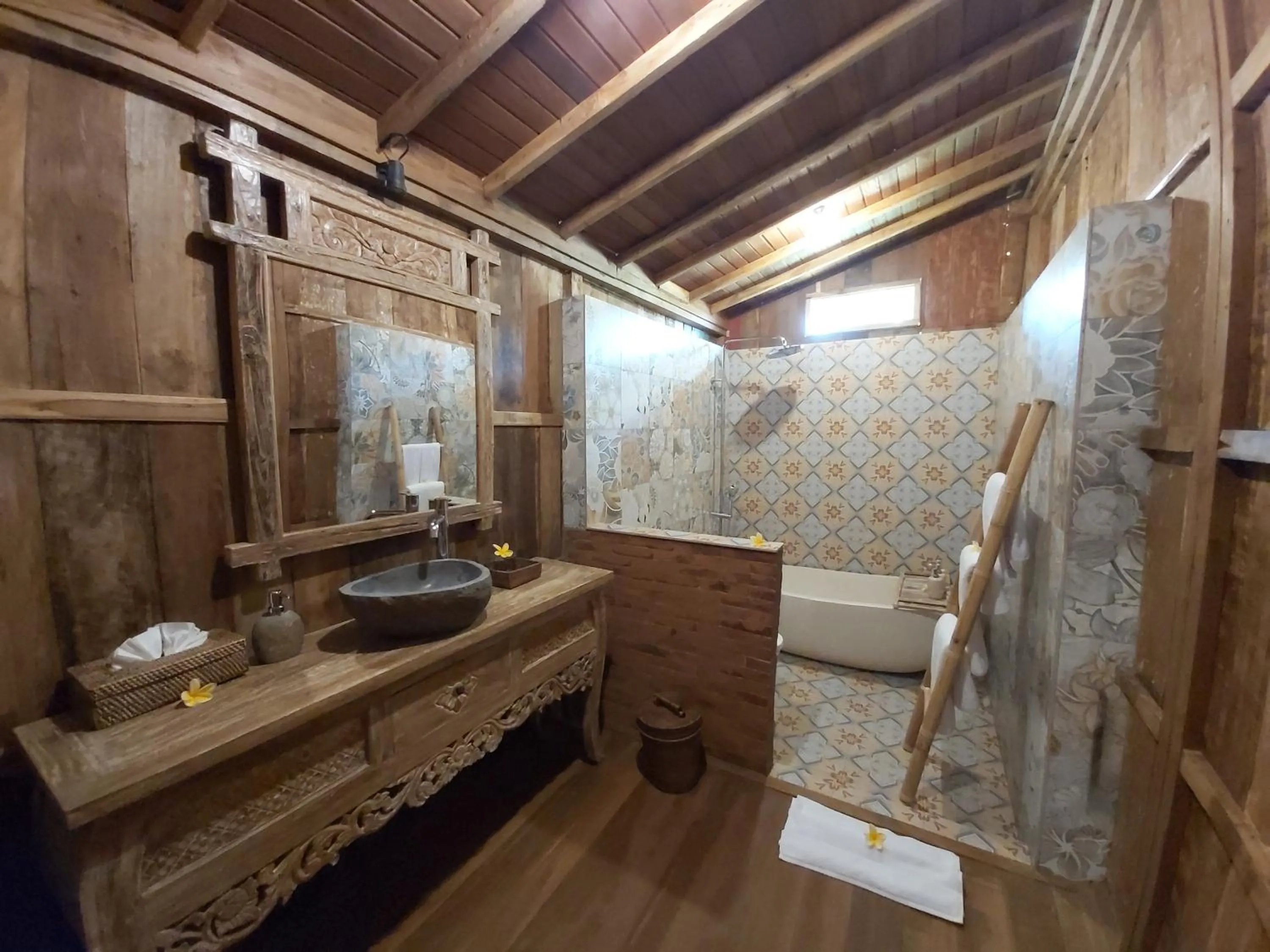 Bathroom in Kirani Joglo Villa Bali by Mahaputra