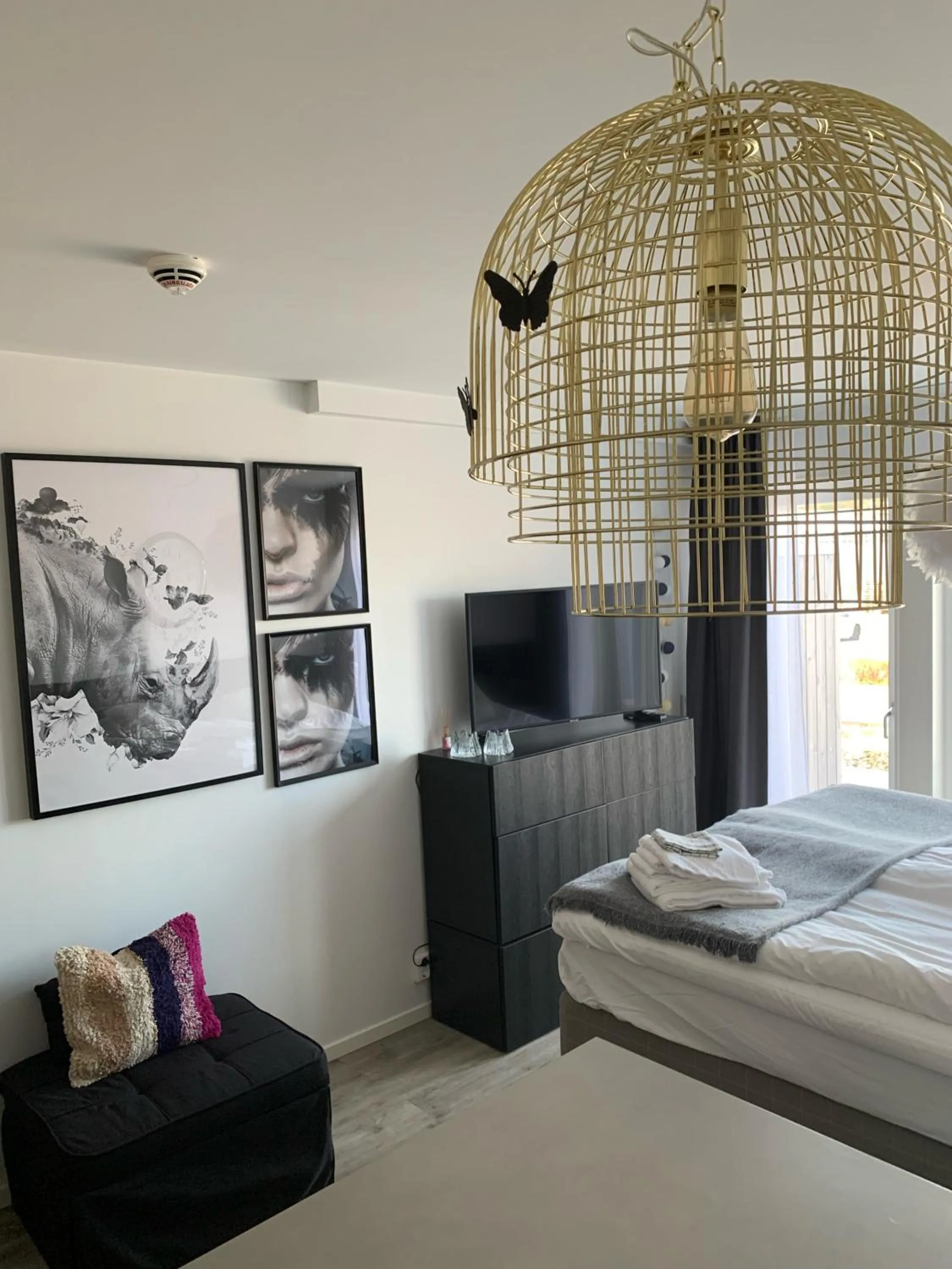 Bed in Lägenhetshotell Varvet