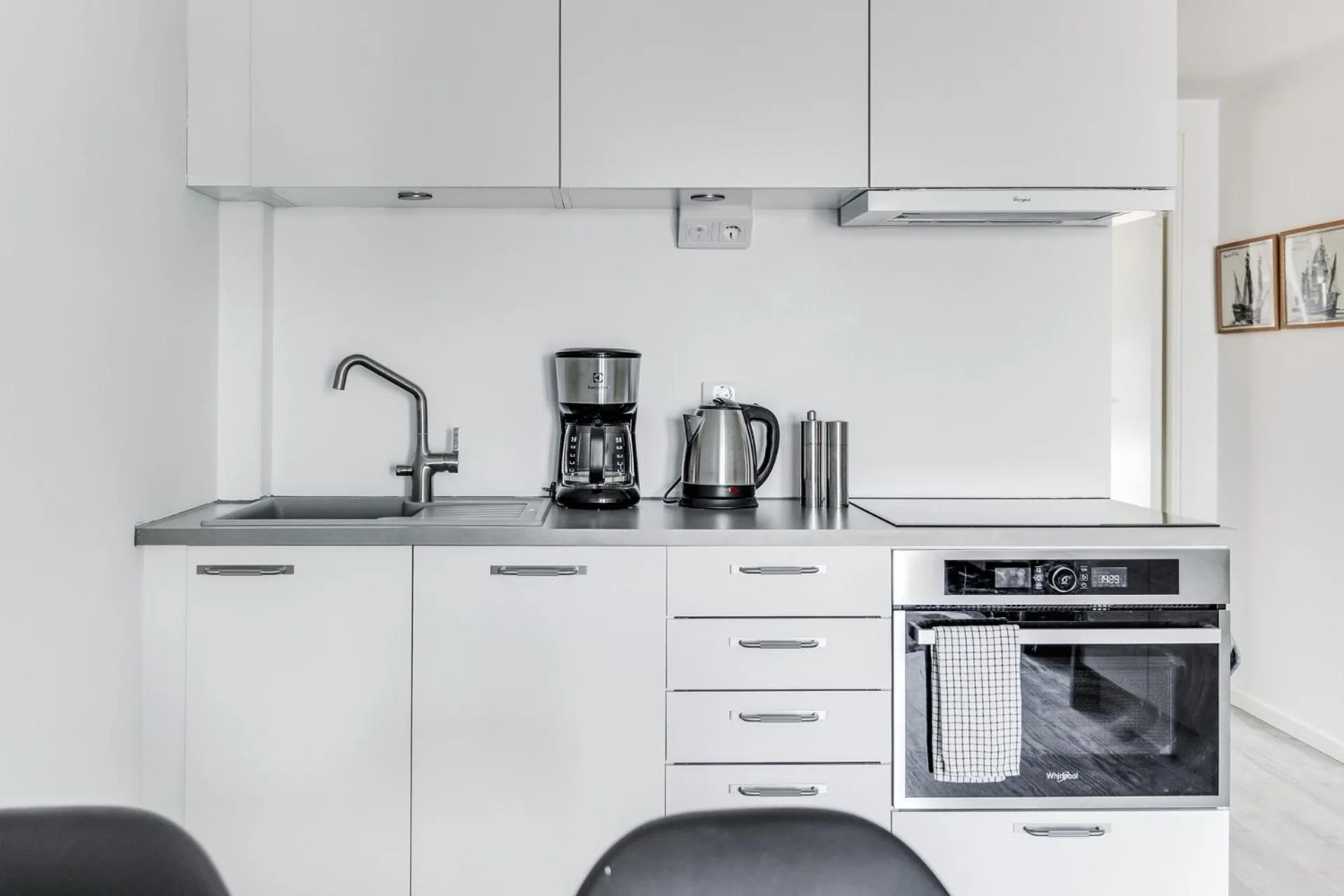 Kitchen or kitchenette in Lägenhetshotell Varvet