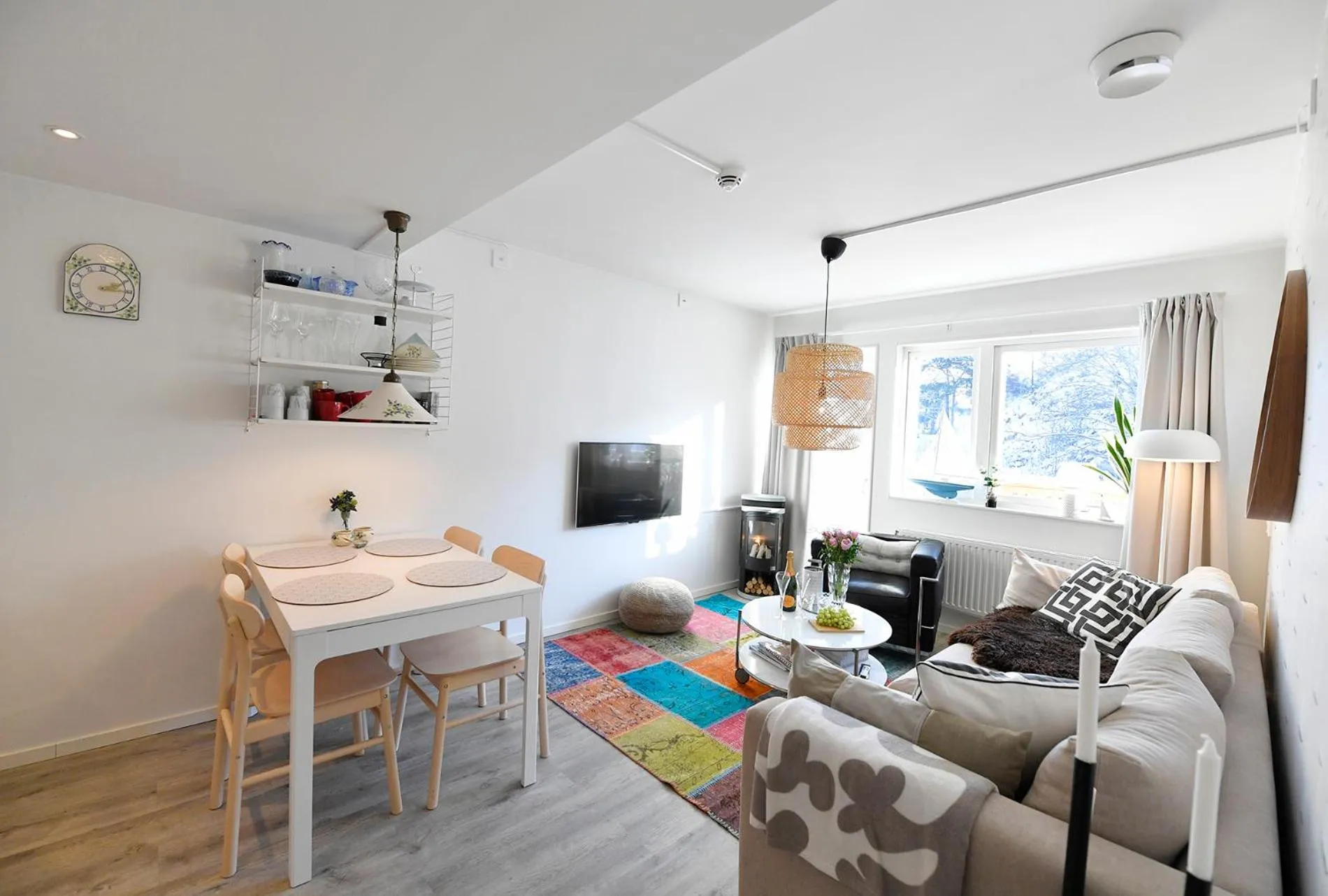 Living room in Lägenhetshotell Varvet