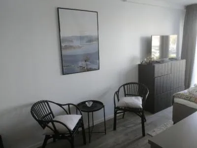 Bed in Lägenhetshotell Varvet