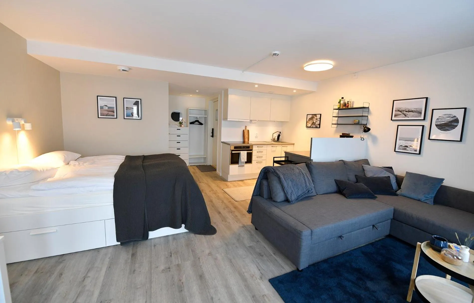 Bed in Lägenhetshotell Varvet