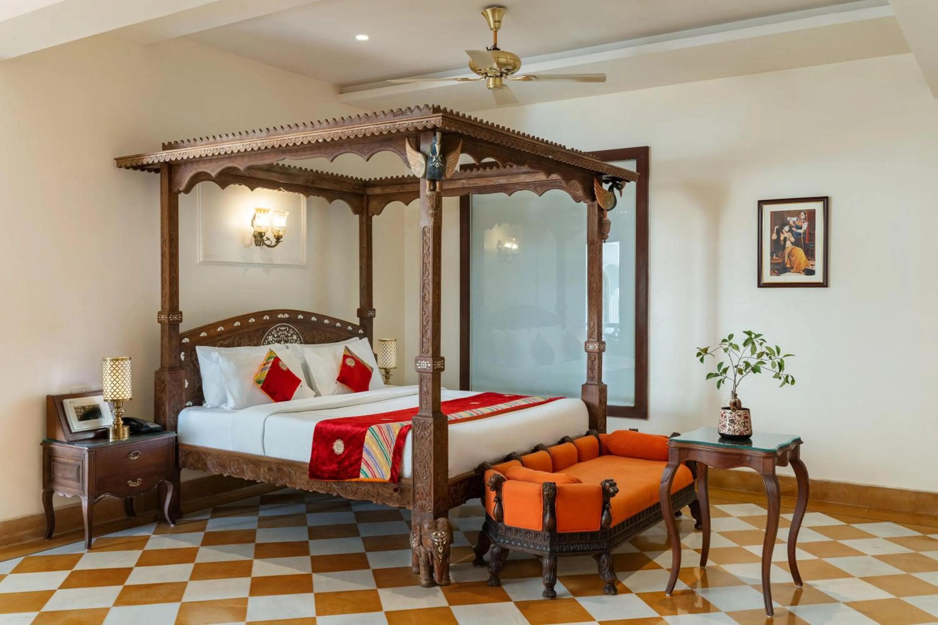 Bed in Brahma Niwas - Best Lake View Hotel in Udaipur