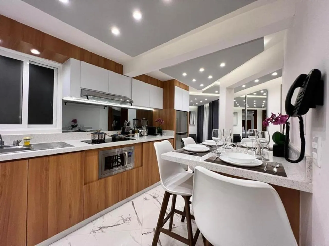Kitchen or kitchenette in Seven Boutique Apartments Cancún