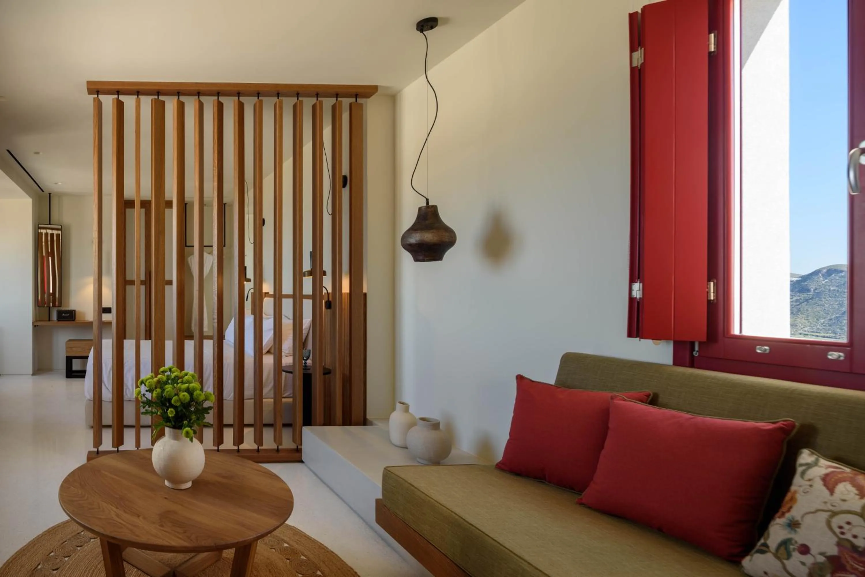 Living room in Potnia Theron Suites