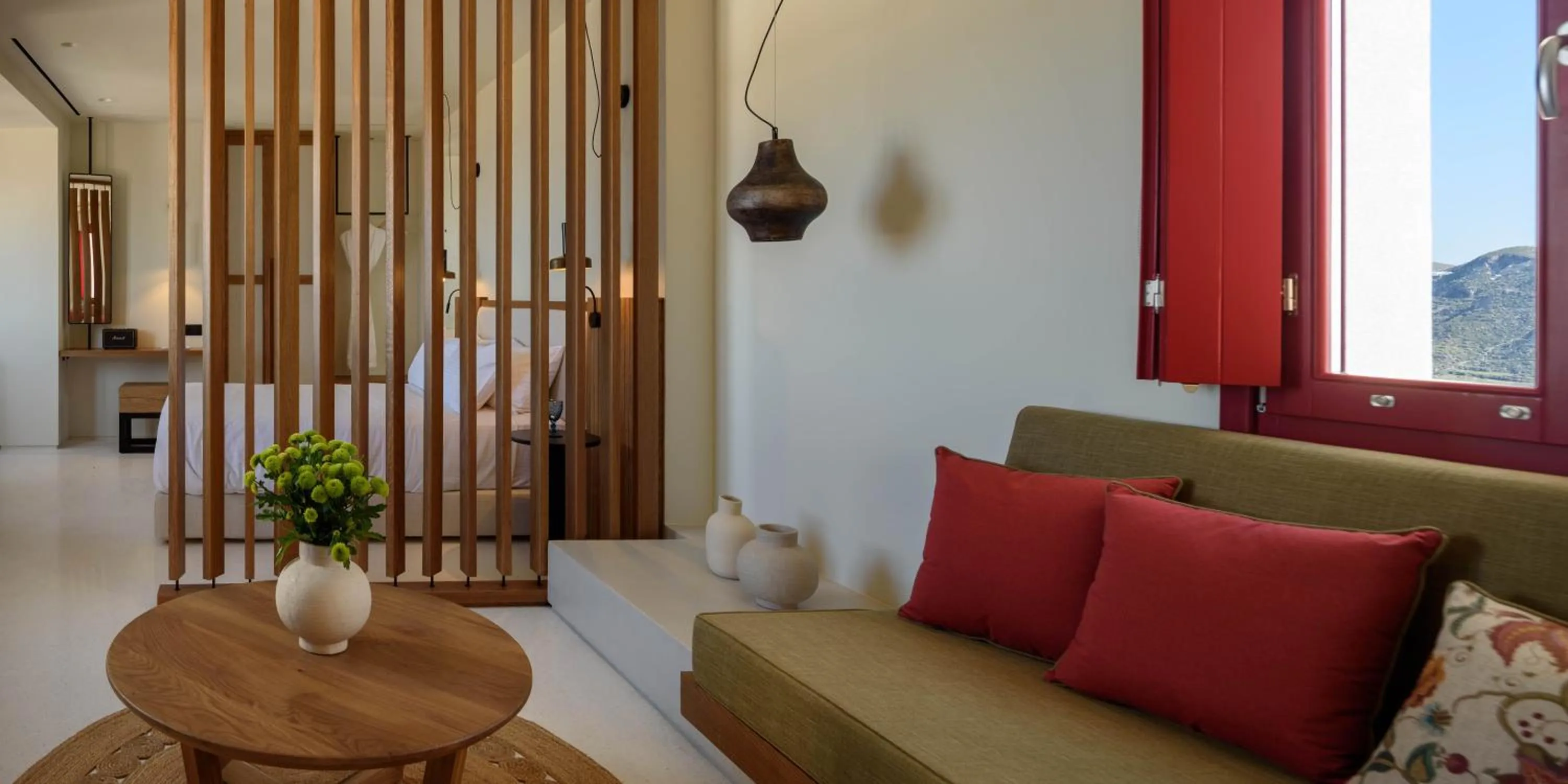 Bed in Potnia Theron Suites