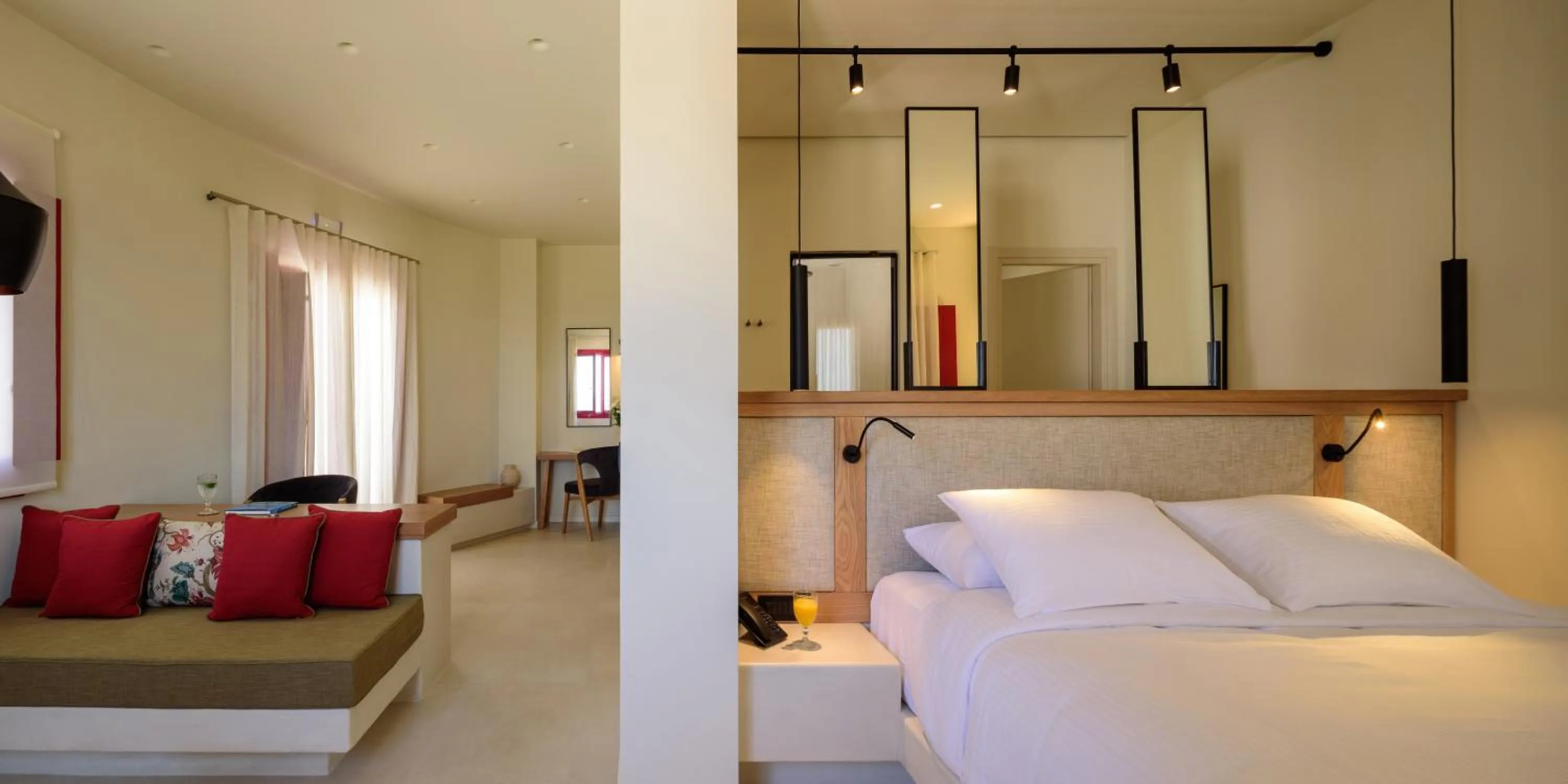 Bed in Potnia Theron Suites