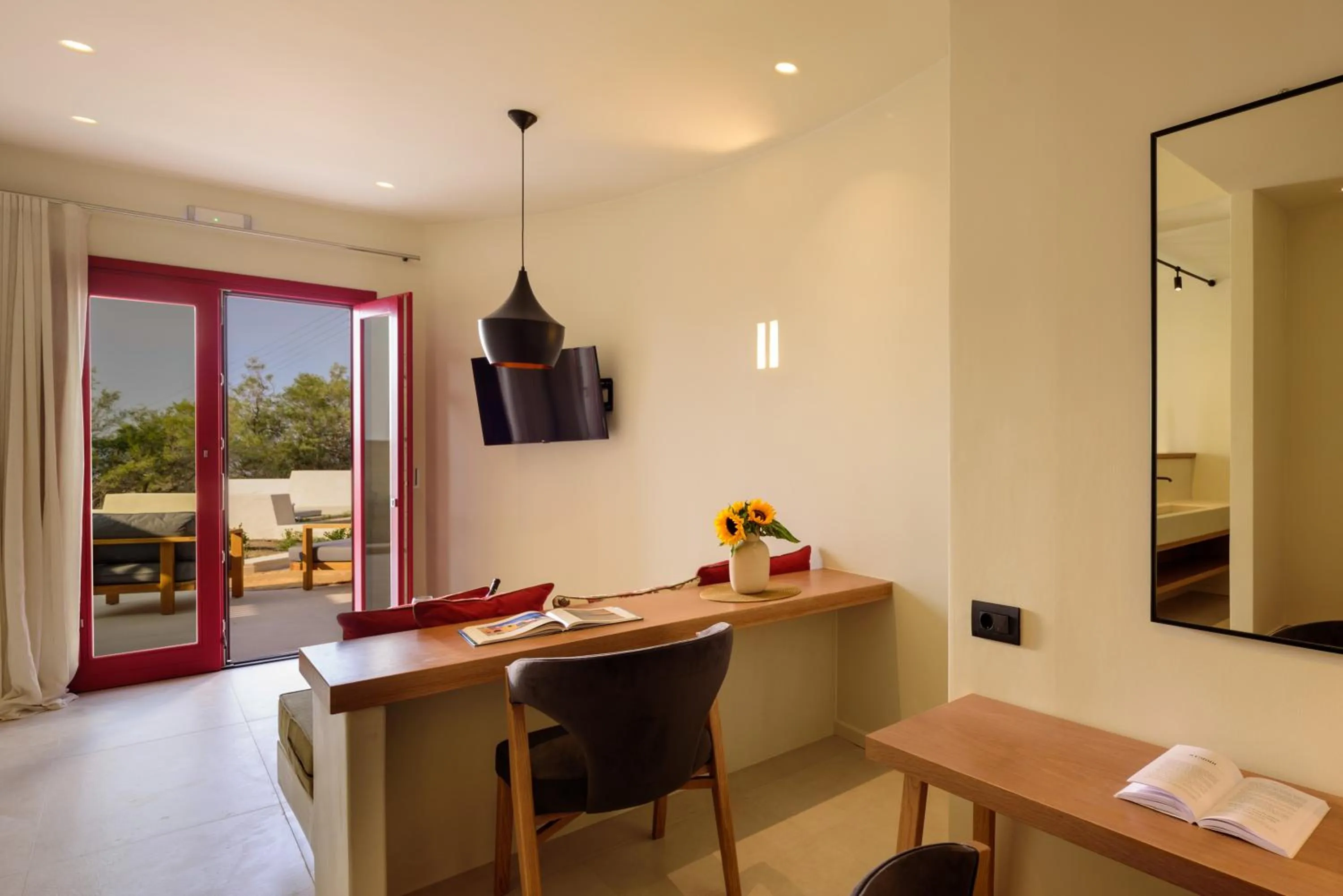 Living room in Potnia Theron Suites