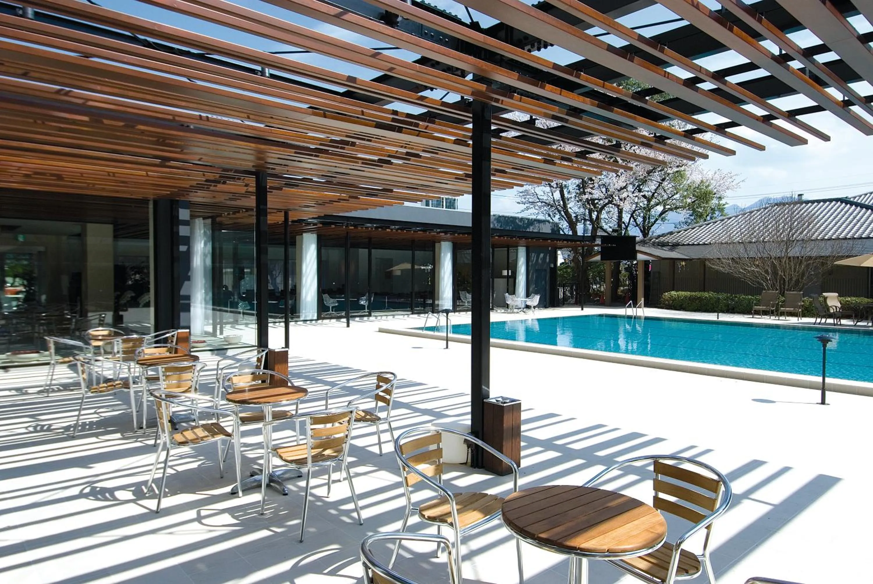 Pool view in Hotel Fuji